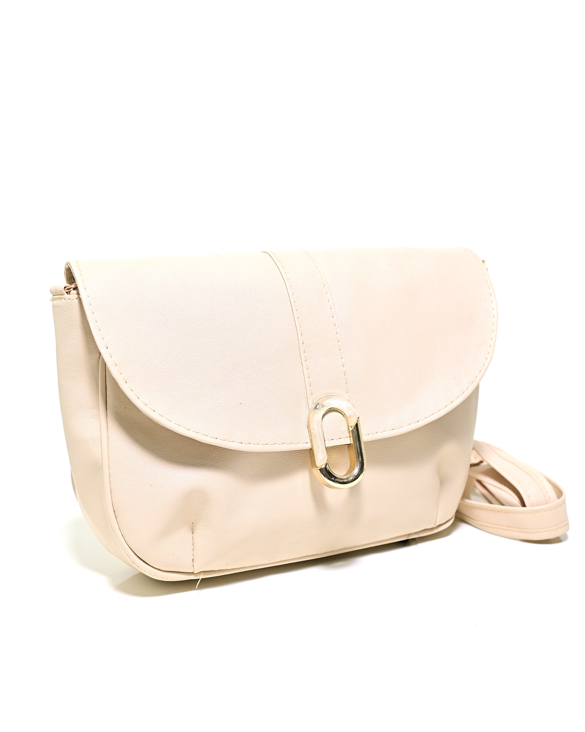 CRS009 - ELEGANT LEATHER CROSSBODY BAG WITH GOLD LOCK