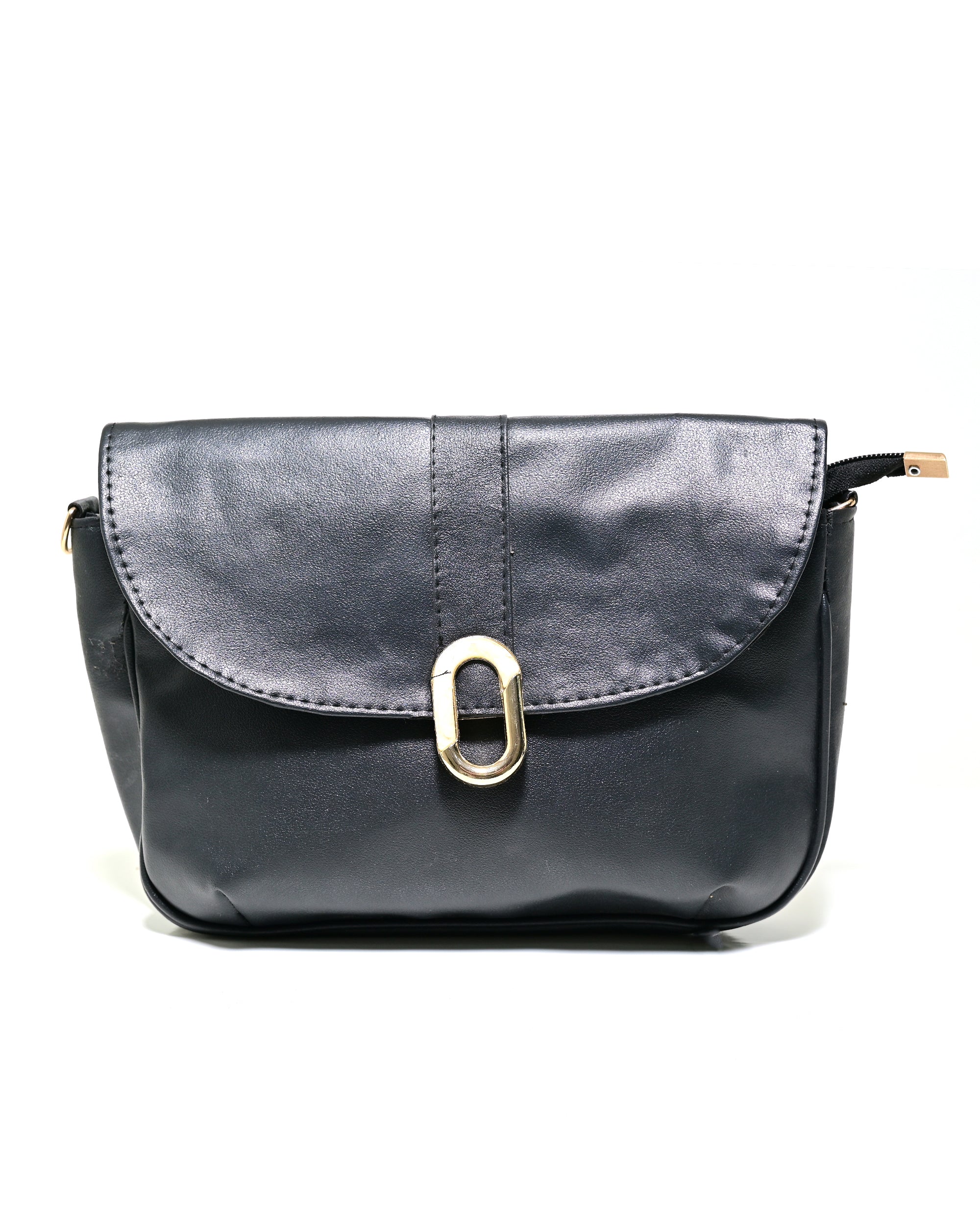 CRS009 - ELEGANT LEATHER CROSSBODY BAG WITH GOLD LOCK