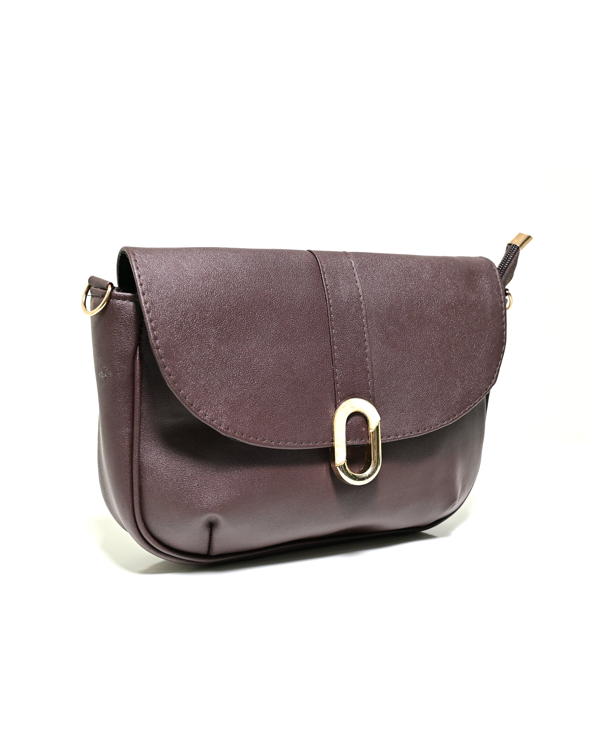CRS009 - ELEGANT LEATHER CROSSBODY BAG WITH GOLD LOCK