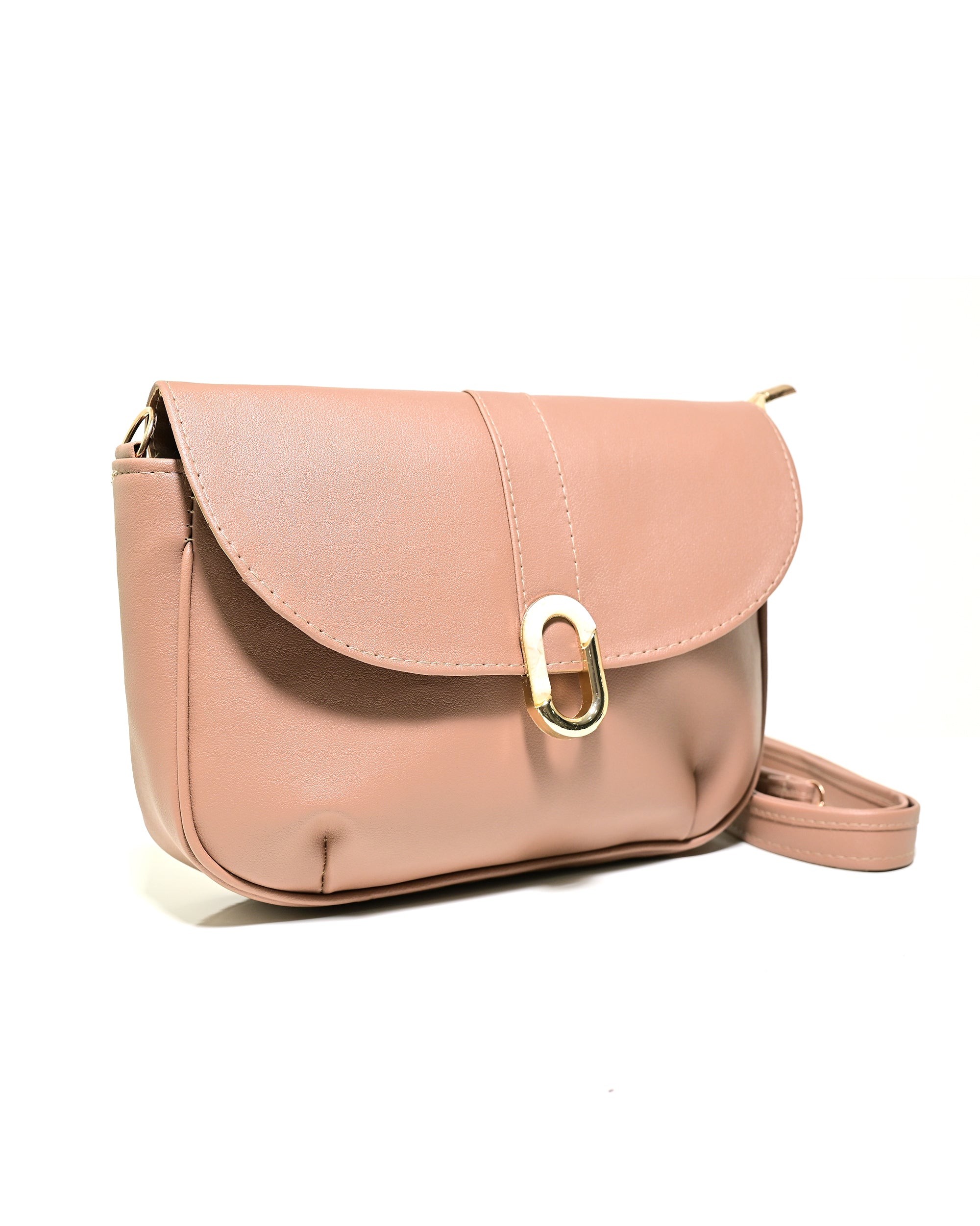 CRS009 - ELEGANT LEATHER CROSSBODY BAG WITH GOLD LOCK
