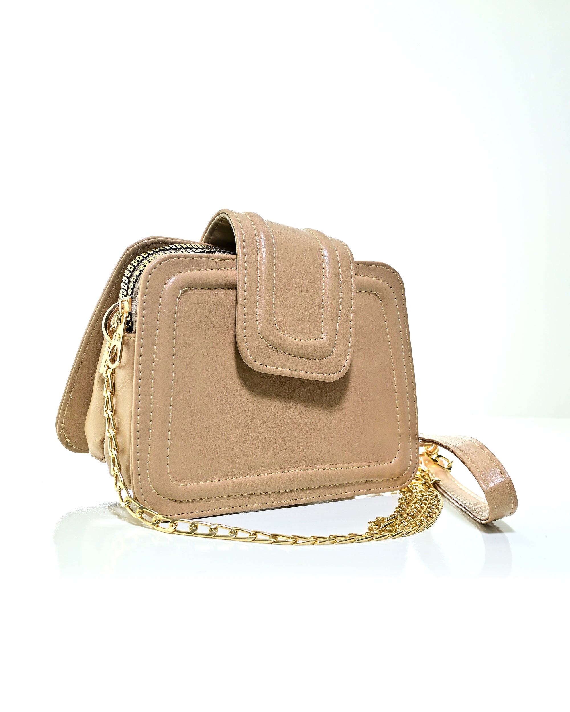 CRS019 - ELEGANT LEATHER HANDBAG & CROSSBODY BAG WITH 2 ZIP POCKETS