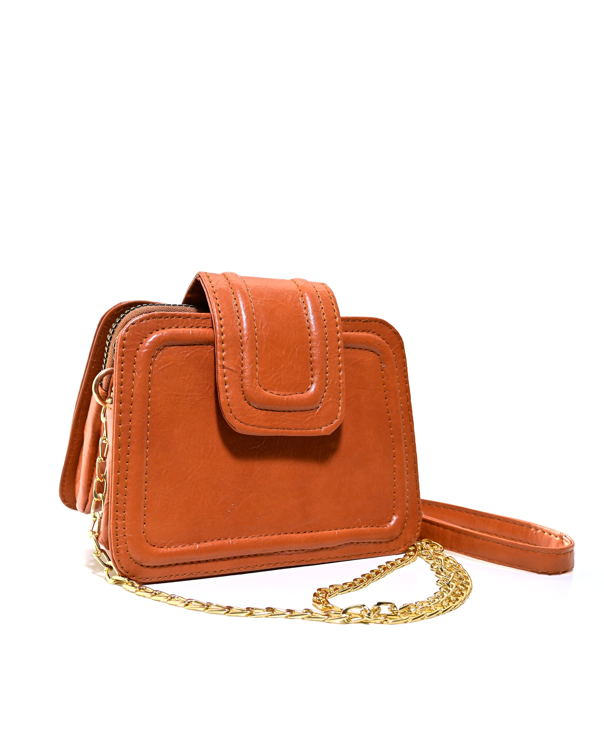 CRS019 - ELEGANT LEATHER HANDBAG & CROSSBODY BAG WITH 2 ZIP POCKETS