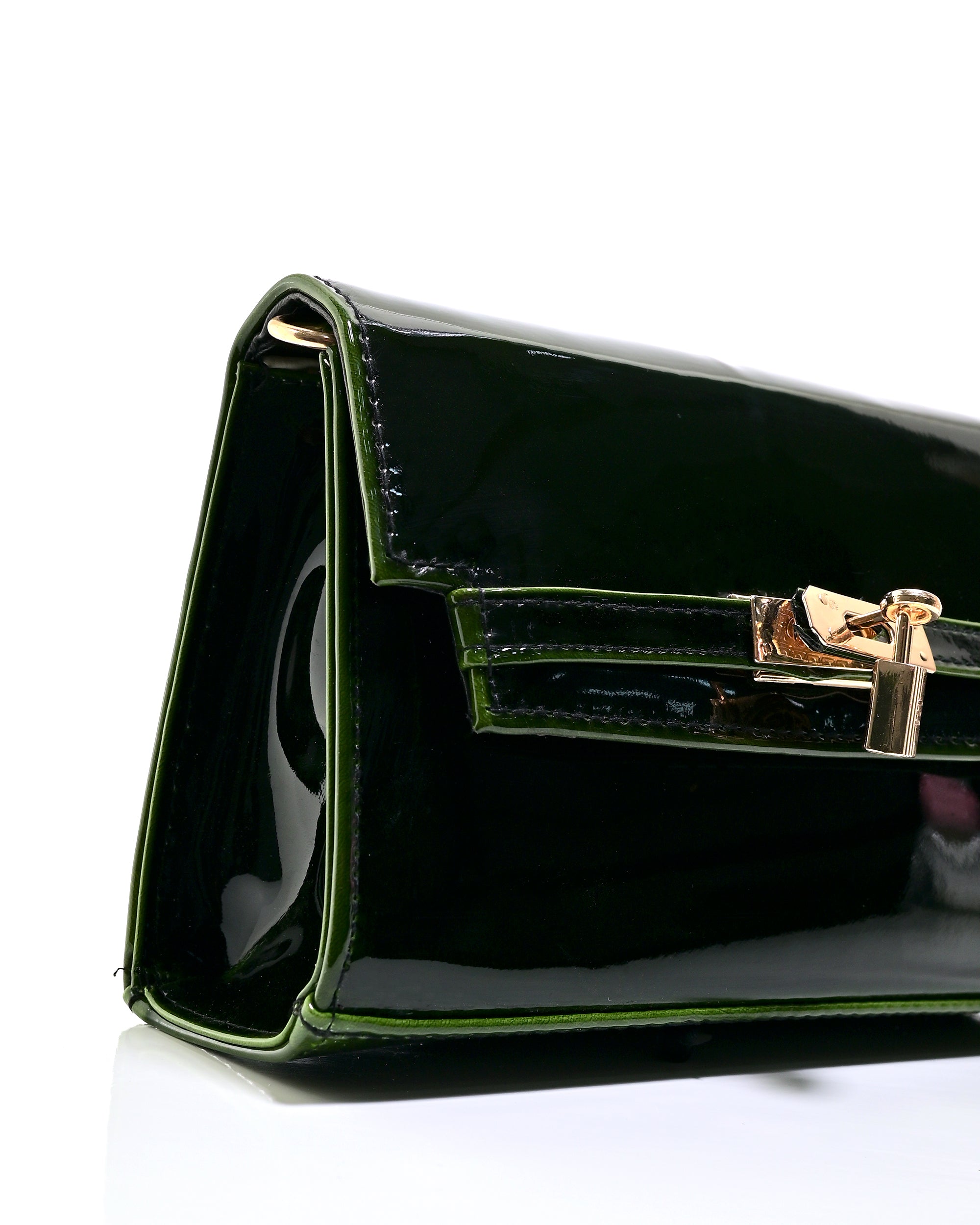CRS020 - ELEGANT LEATHER CROSSBODY BAG WITH GOLD LOCK