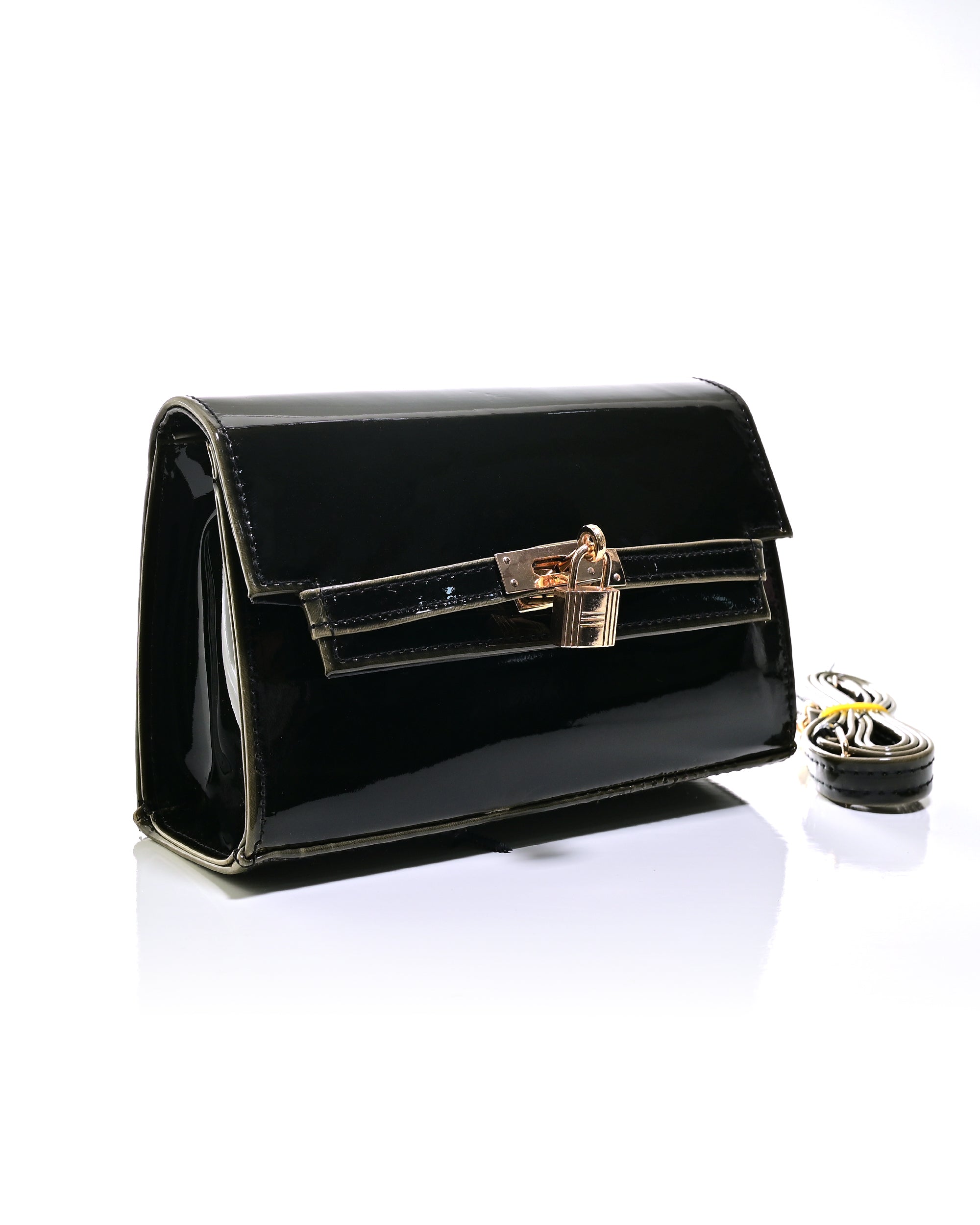 CRS020 - ELEGANT LEATHER CROSSBODY BAG WITH GOLD LOCK
