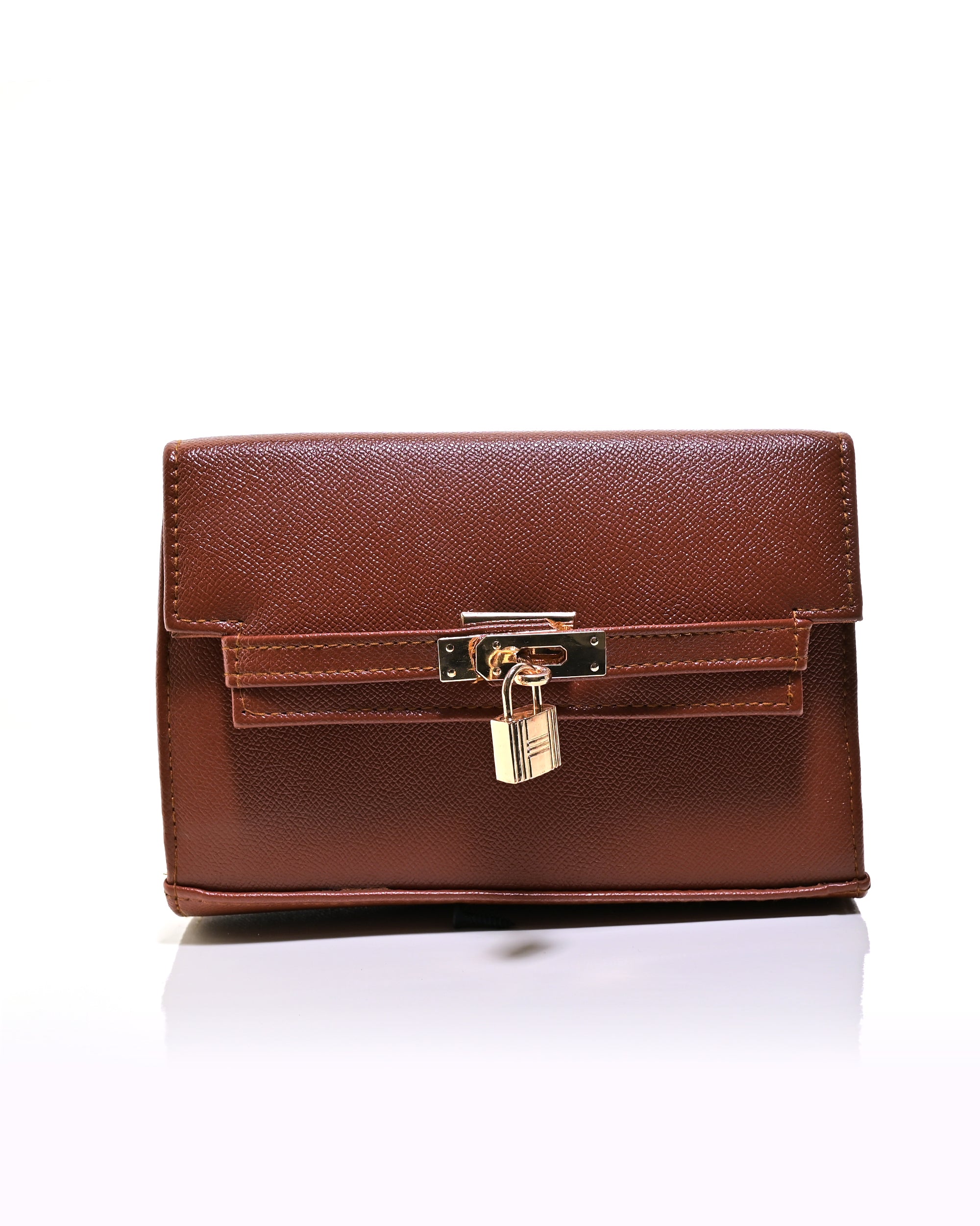 CRS020 - ELEGANT LEATHER CROSSBODY BAG WITH GOLD LOCK