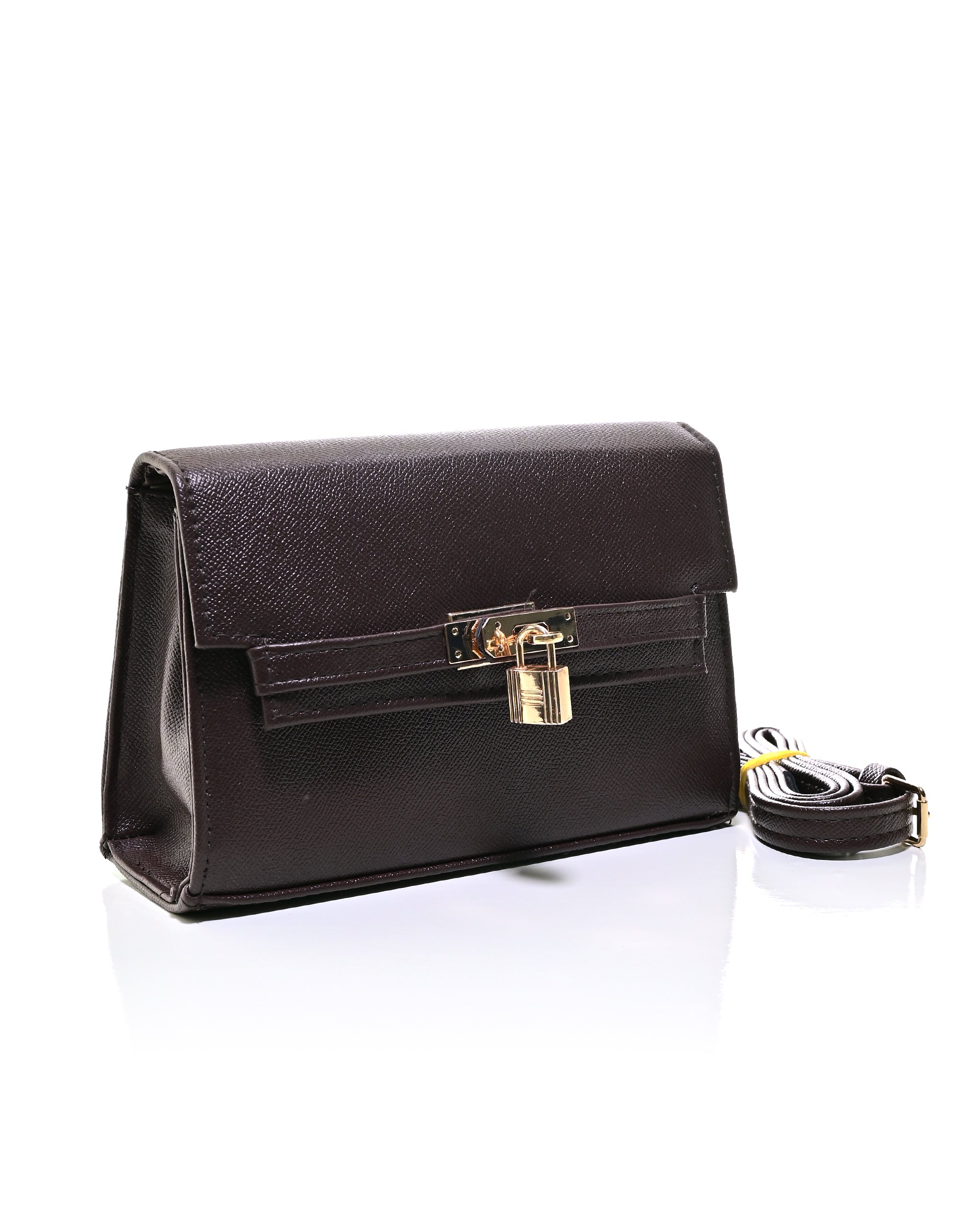 CRS020 - ELEGANT LEATHER CROSSBODY BAG WITH GOLD LOCK