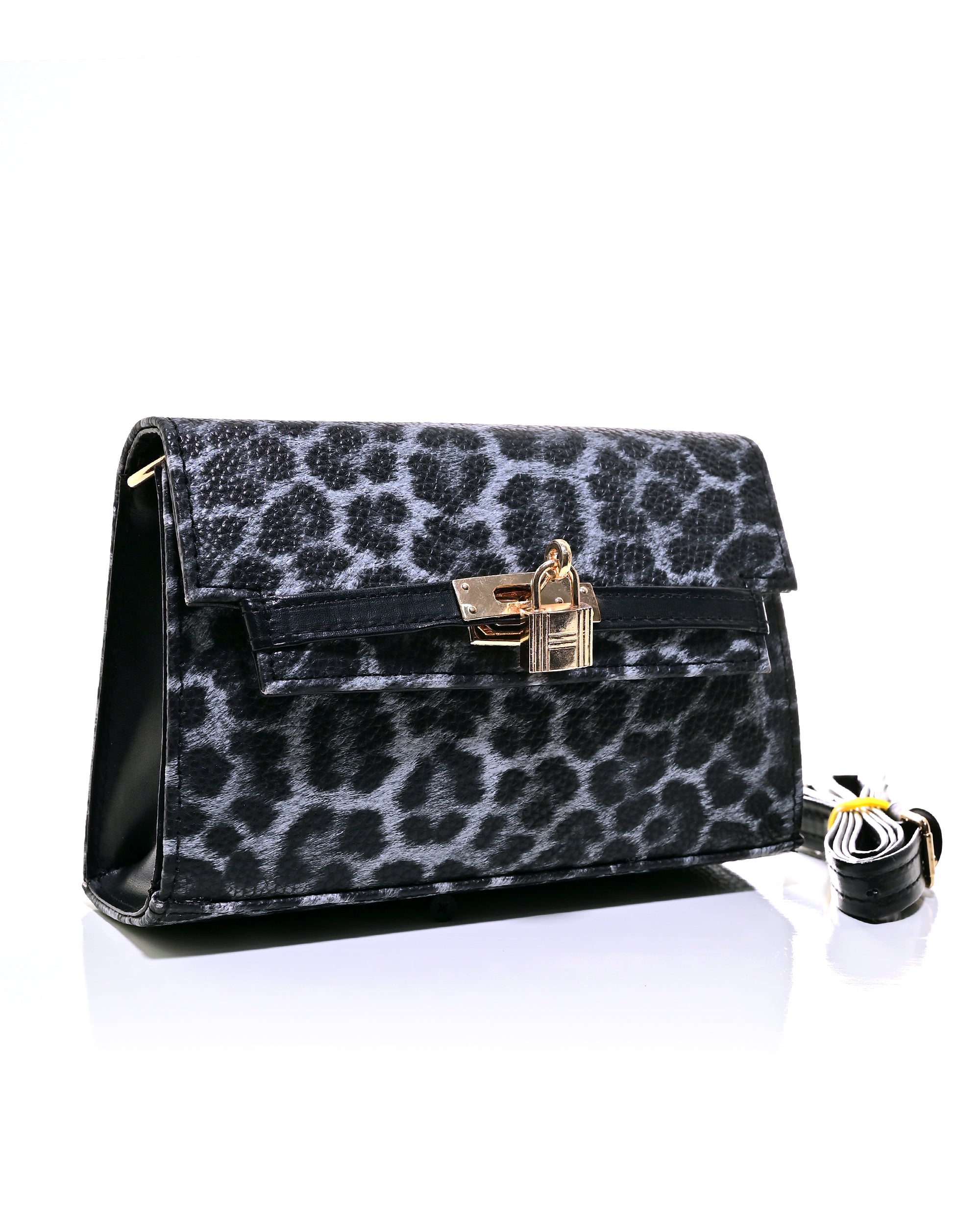 CRS020 - ELEGANT LEATHER CROSSBODY BAG WITH GOLD LOCK