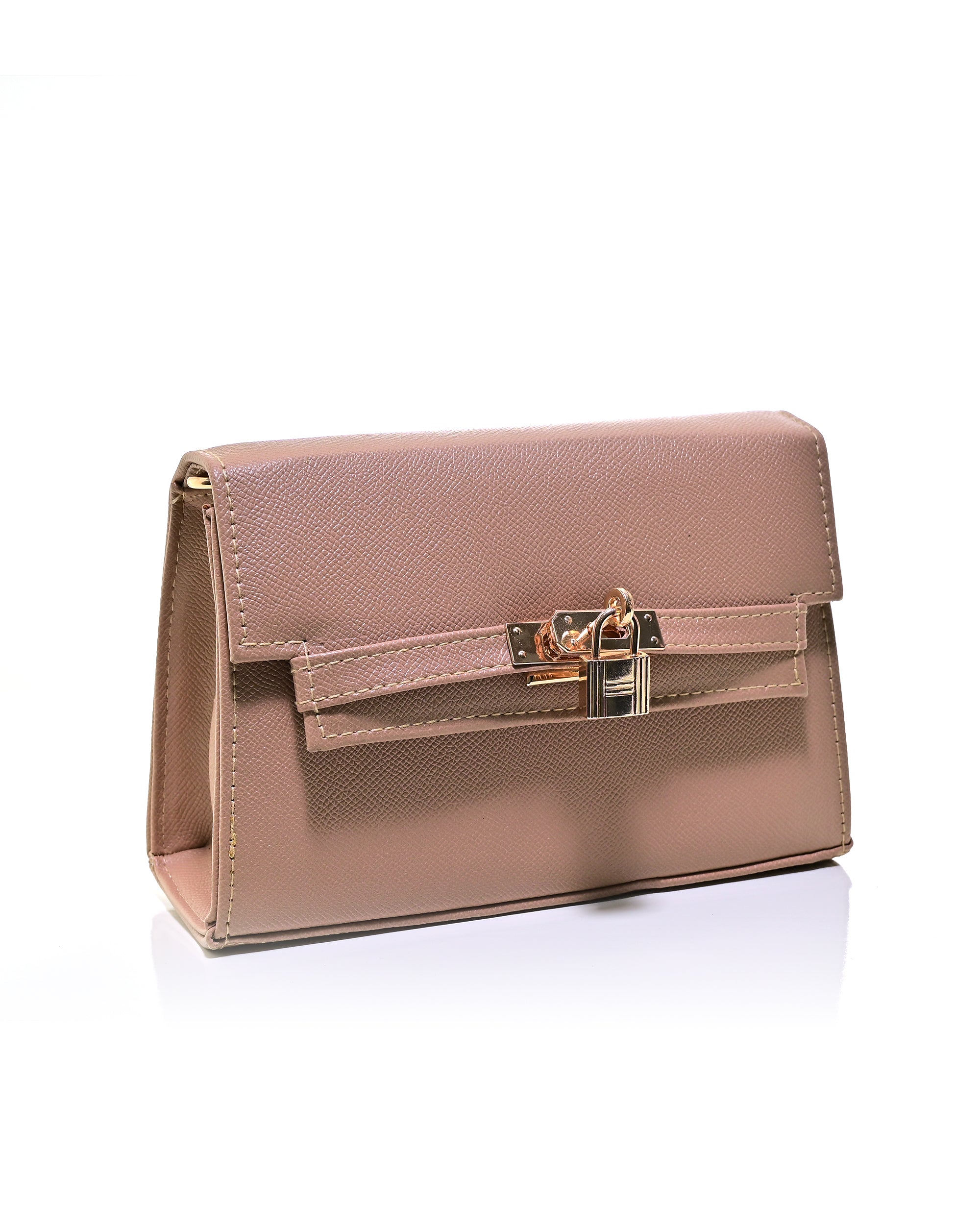 CRS020 - ELEGANT LEATHER CROSSBODY BAG WITH GOLD LOCK