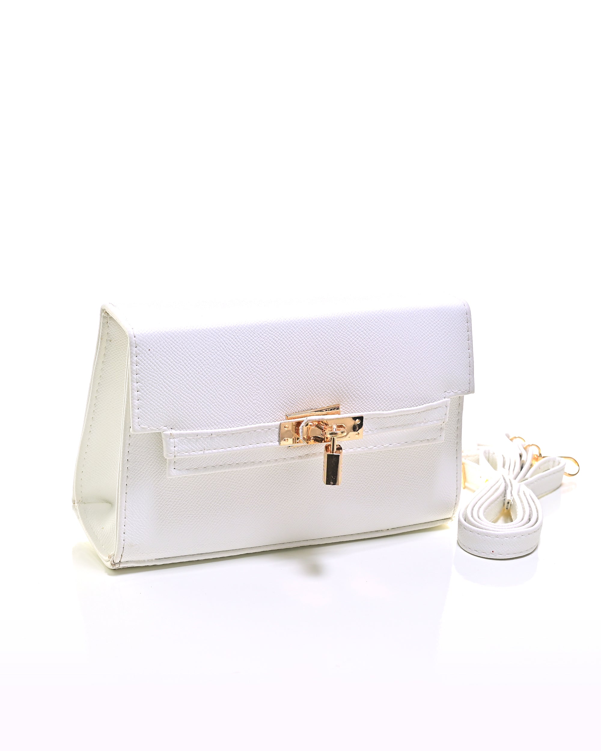 CRS020 - ELEGANT LEATHER CROSSBODY BAG WITH GOLD LOCK