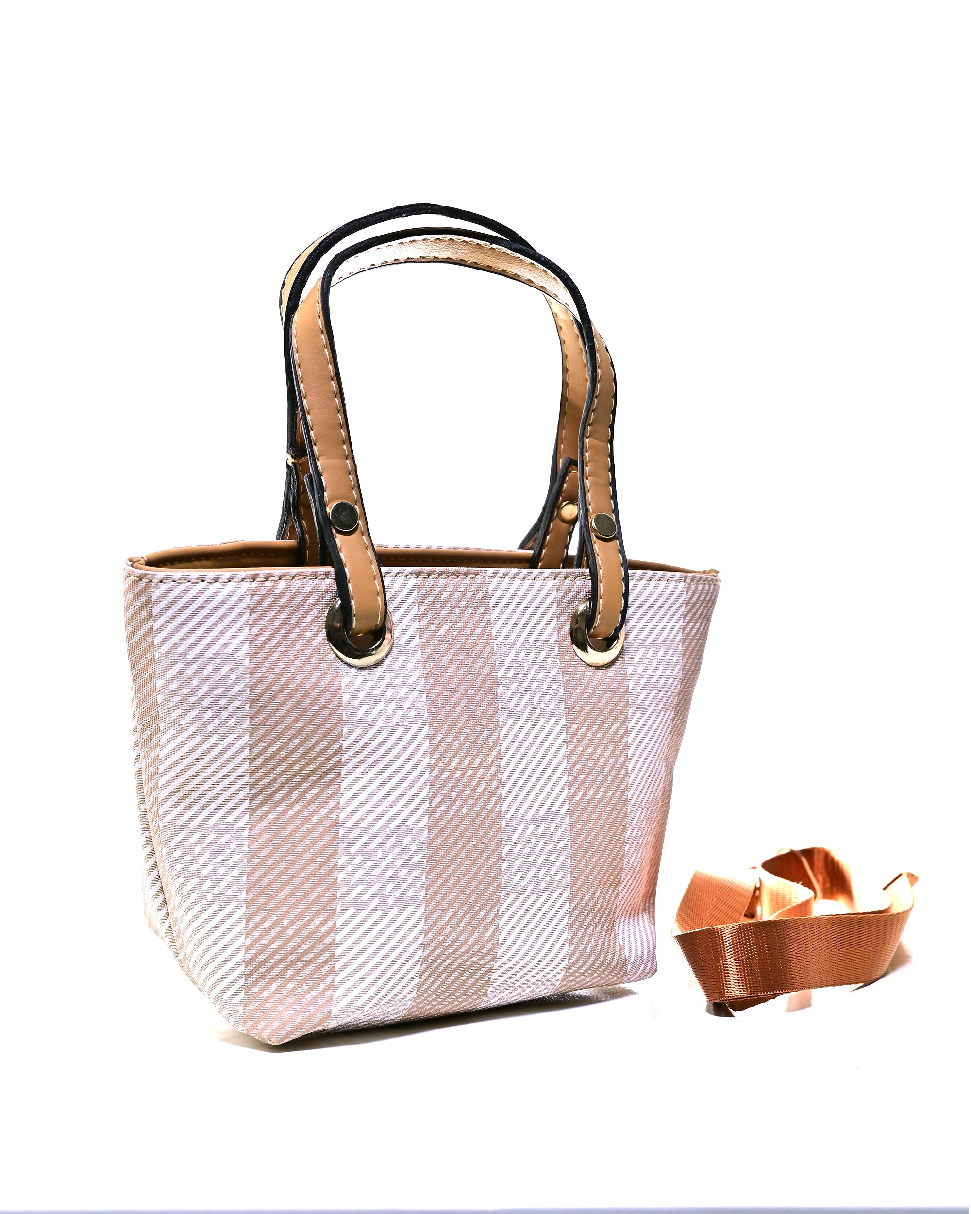 HND004 - WOMEN'S PLAID HANDBAG WITH DETACHABLE SHOULDER STRAP