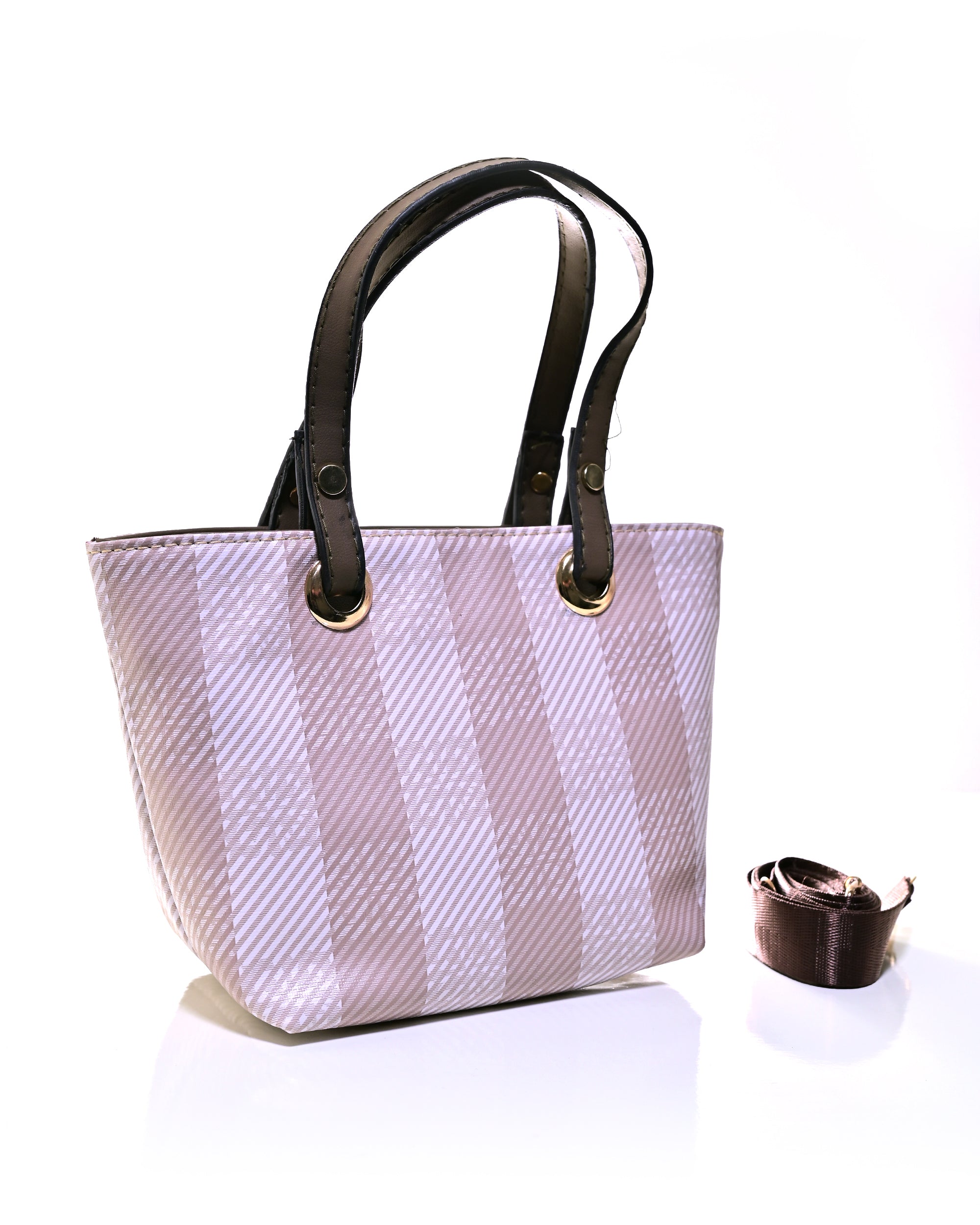 HND004 - WOMEN'S PLAID HANDBAG WITH DETACHABLE SHOULDER STRAP