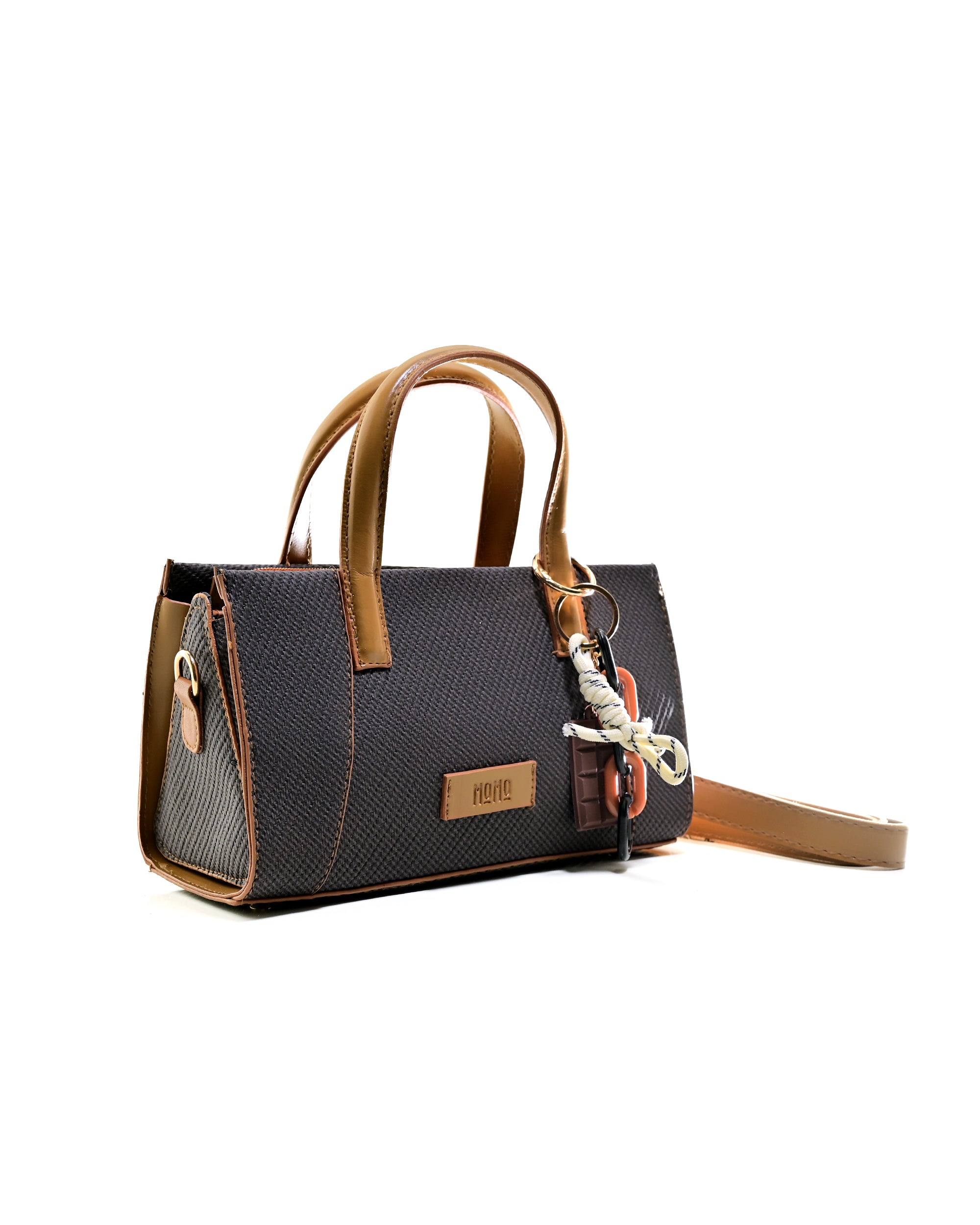 HND005 - ELEGANT WOMEN'S LEATHER HANDBAG & CROSSBODY BAG WITH BOW.