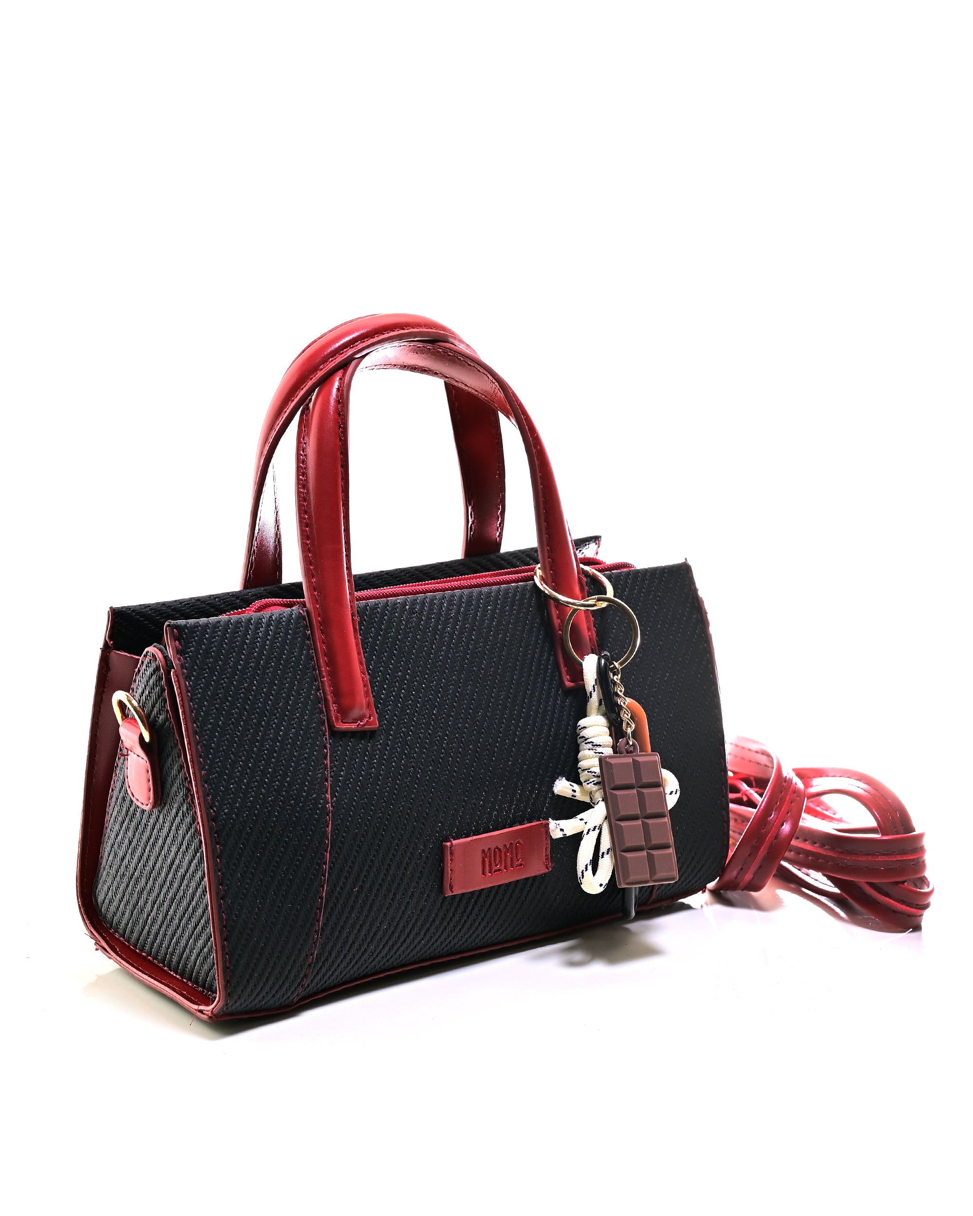 HND005 - ELEGANT WOMEN'S LEATHER HANDBAG & CROSSBODY BAG WITH BOW.