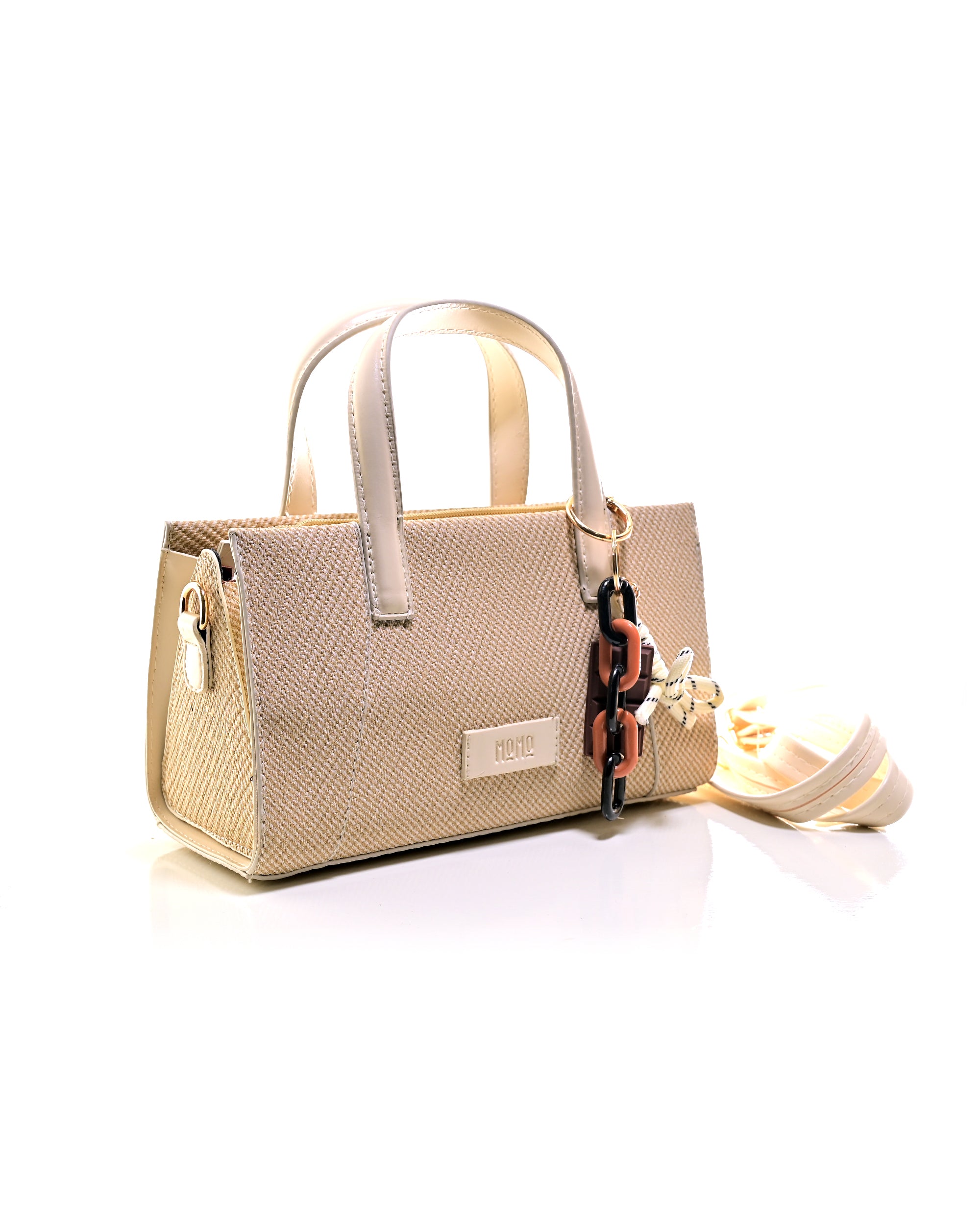 HND005 - ELEGANT WOMEN'S LEATHER HANDBAG & CROSSBODY BAG WITH BOW.