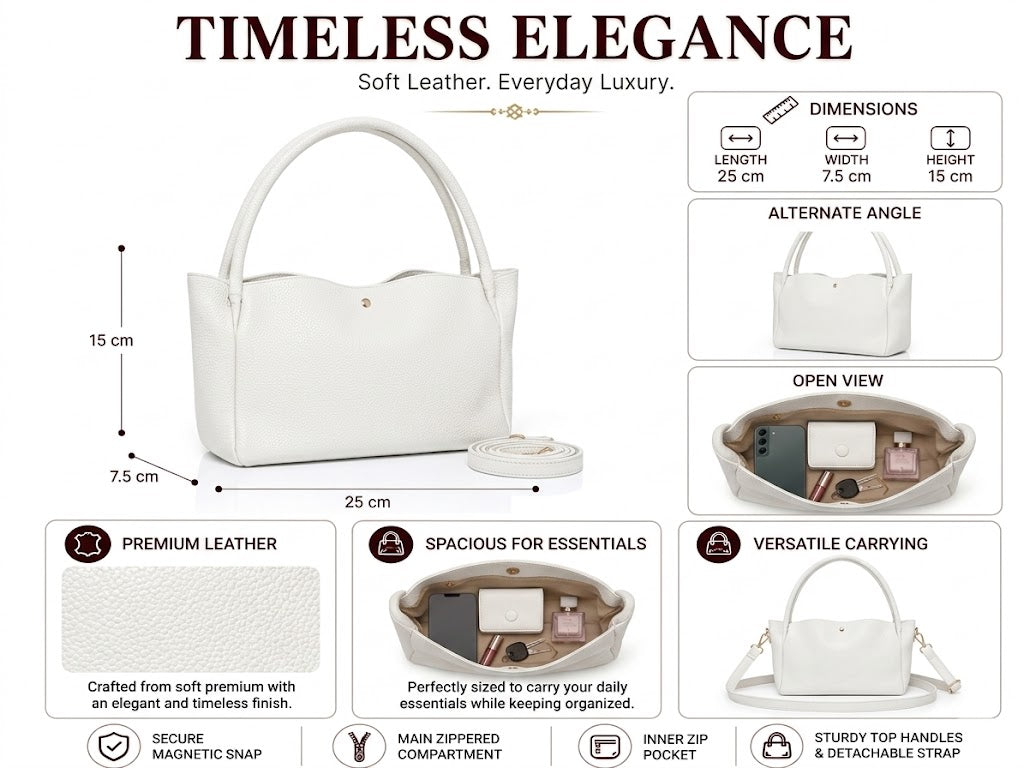 SLD006 - ELEGANT WOMEN'S SOFT LEATHER SHOULDER BAG.
