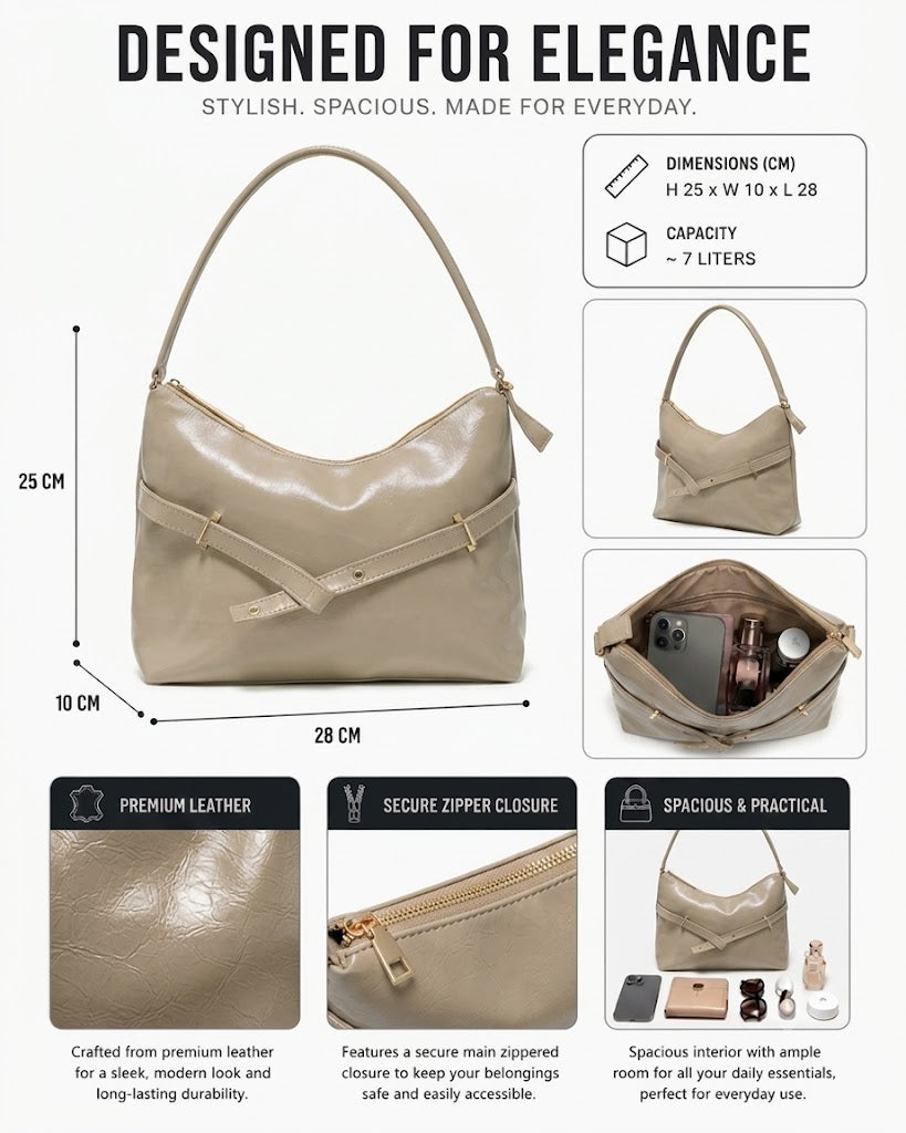 SLD011 - WOMEN'S LEATHER SHOULDER BAG FOR EVERYDAY USE