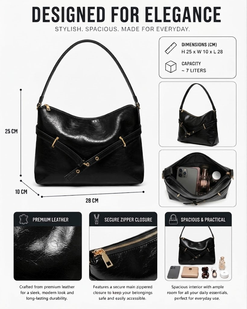SLD011 - WOMEN'S LEATHER SHOULDER BAG FOR EVERYDAY USE