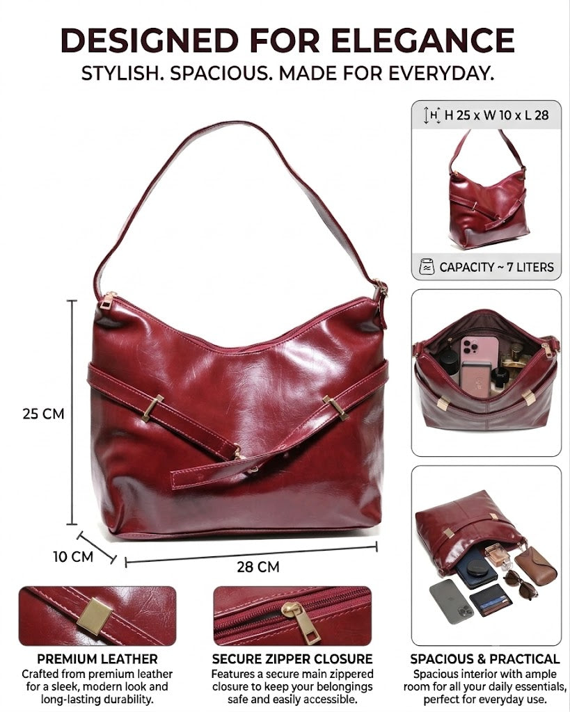 SLD011 - WOMEN'S LEATHER SHOULDER BAG FOR EVERYDAY USE