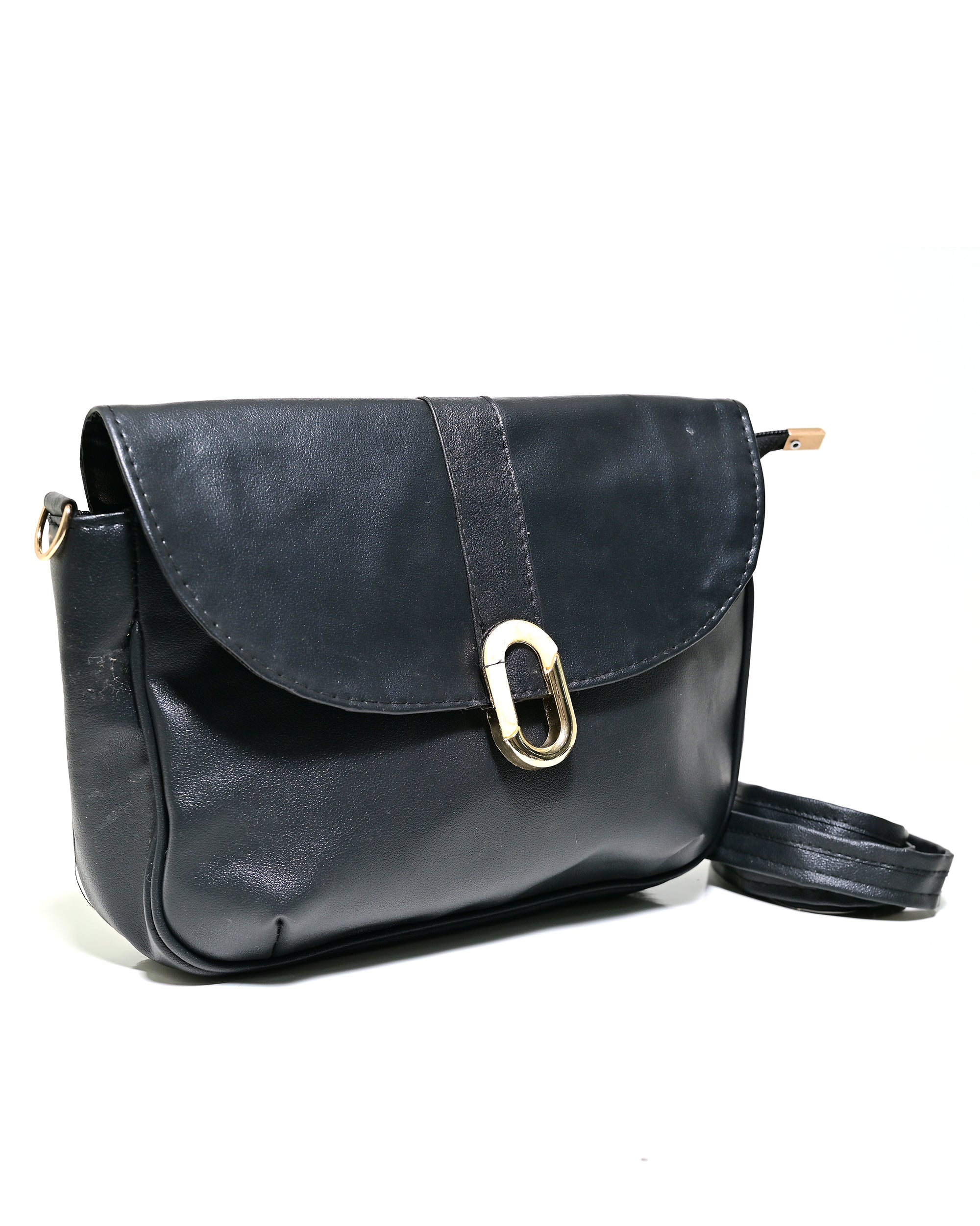 CRS009 - ELEGANT LEATHER CROSSBODY BAG WITH GOLD LOCK