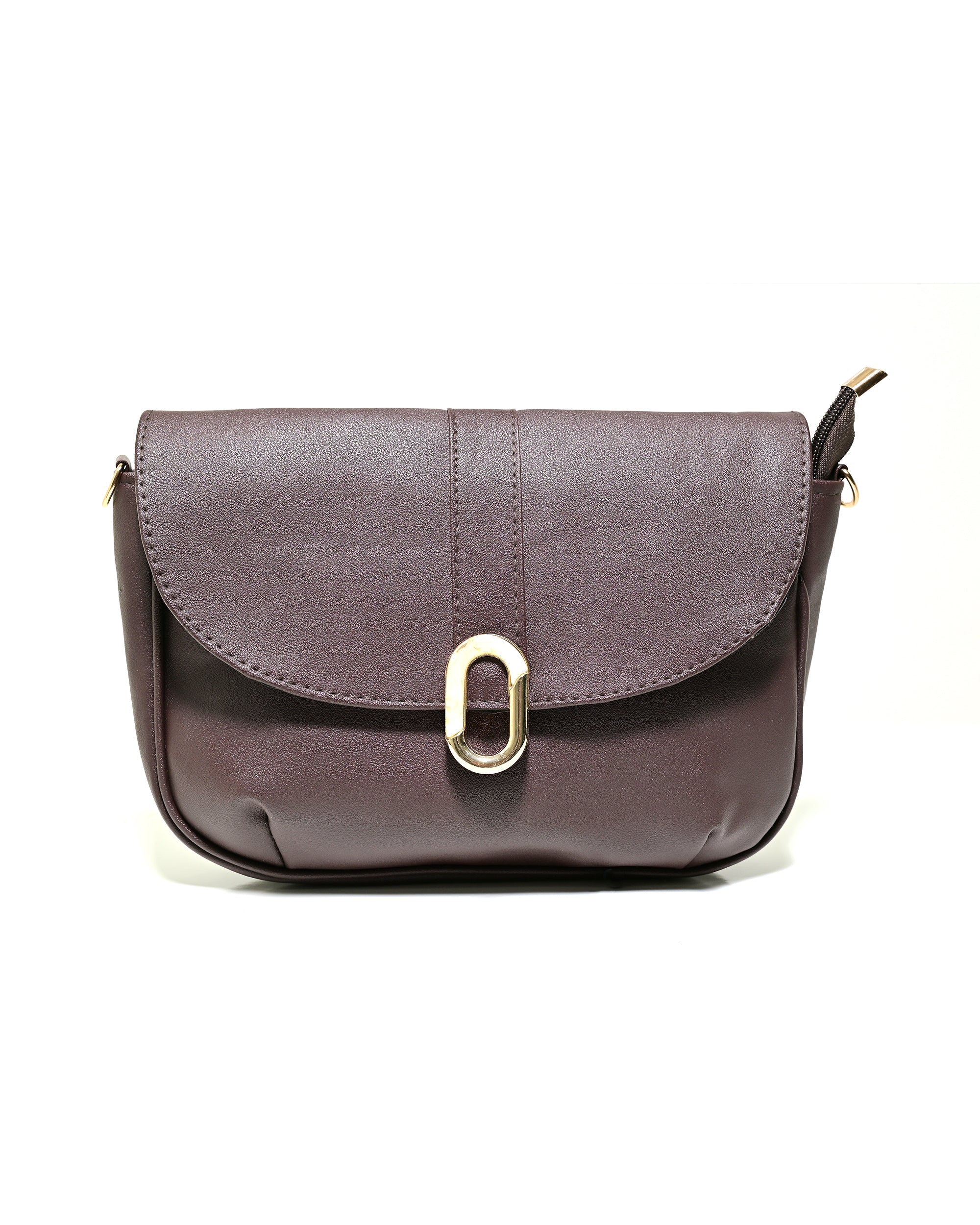 CRS009 - ELEGANT LEATHER CROSSBODY BAG WITH GOLD LOCK