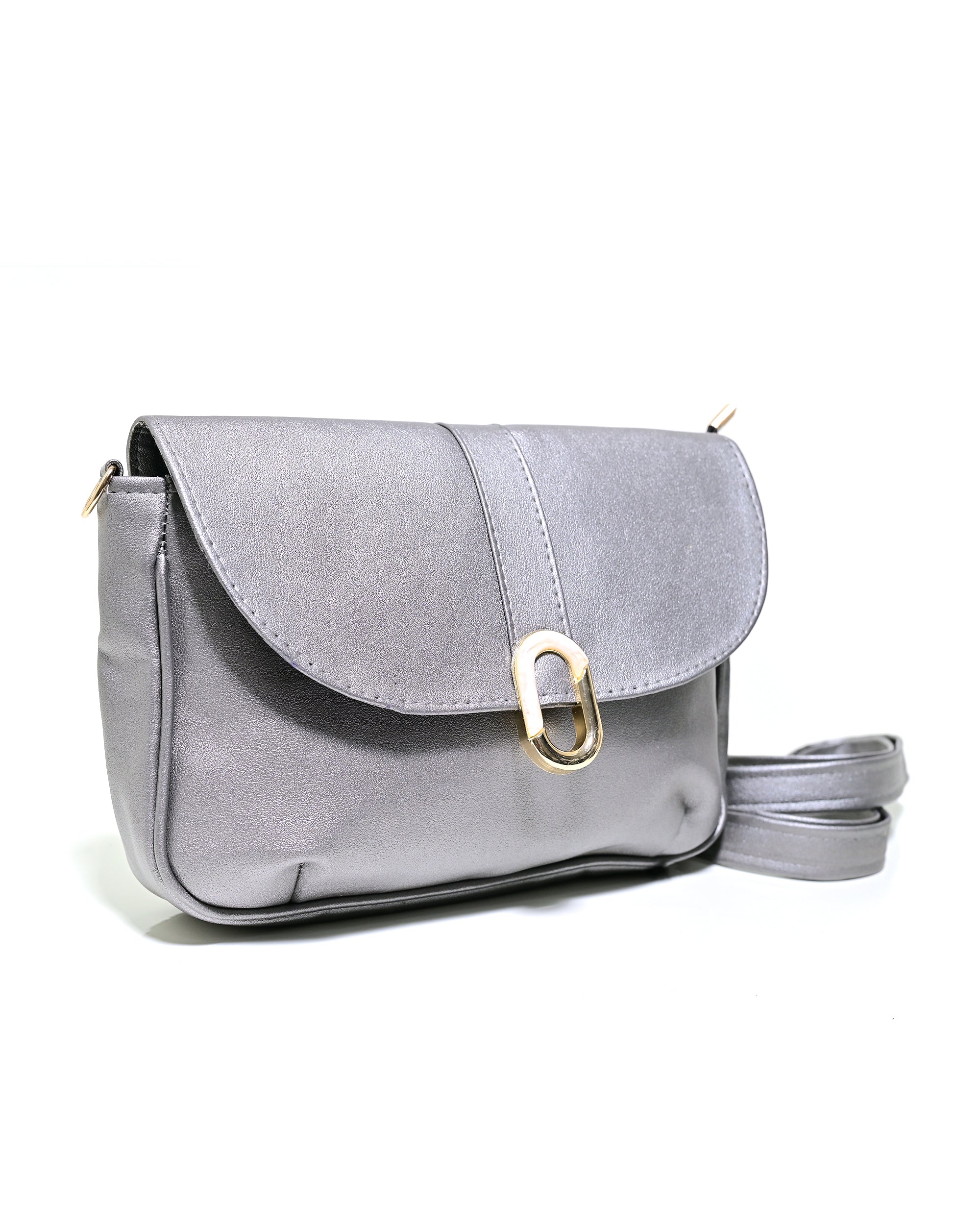 CRS009 - ELEGANT LEATHER CROSSBODY BAG WITH GOLD LOCK