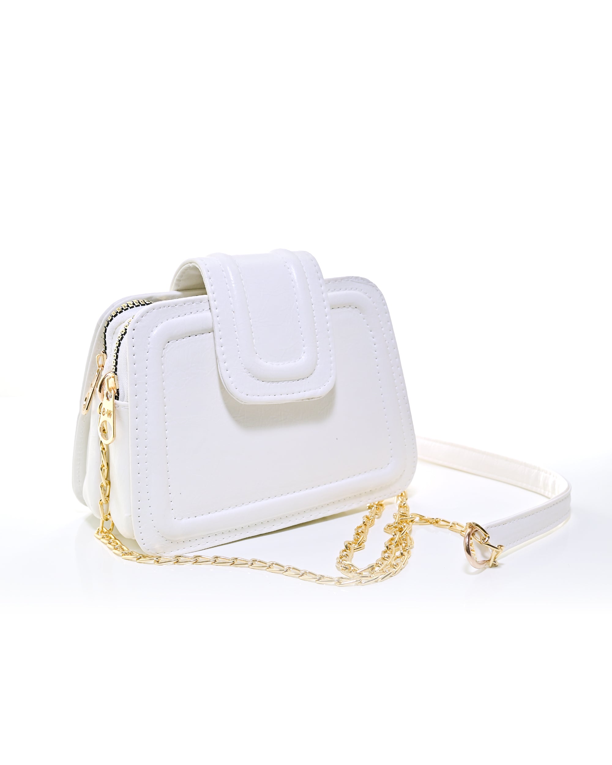 CRS019 - ELEGANT LEATHER HANDBAG & CROSSBODY BAG WITH 2 ZIP POCKETS