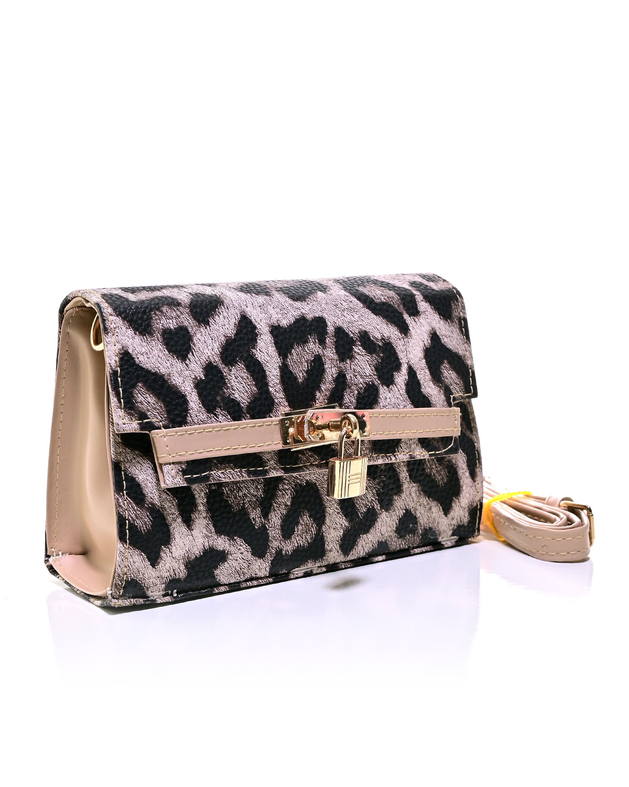 CRS020 - ELEGANT LEATHER CROSSBODY BAG WITH GOLD LOCK