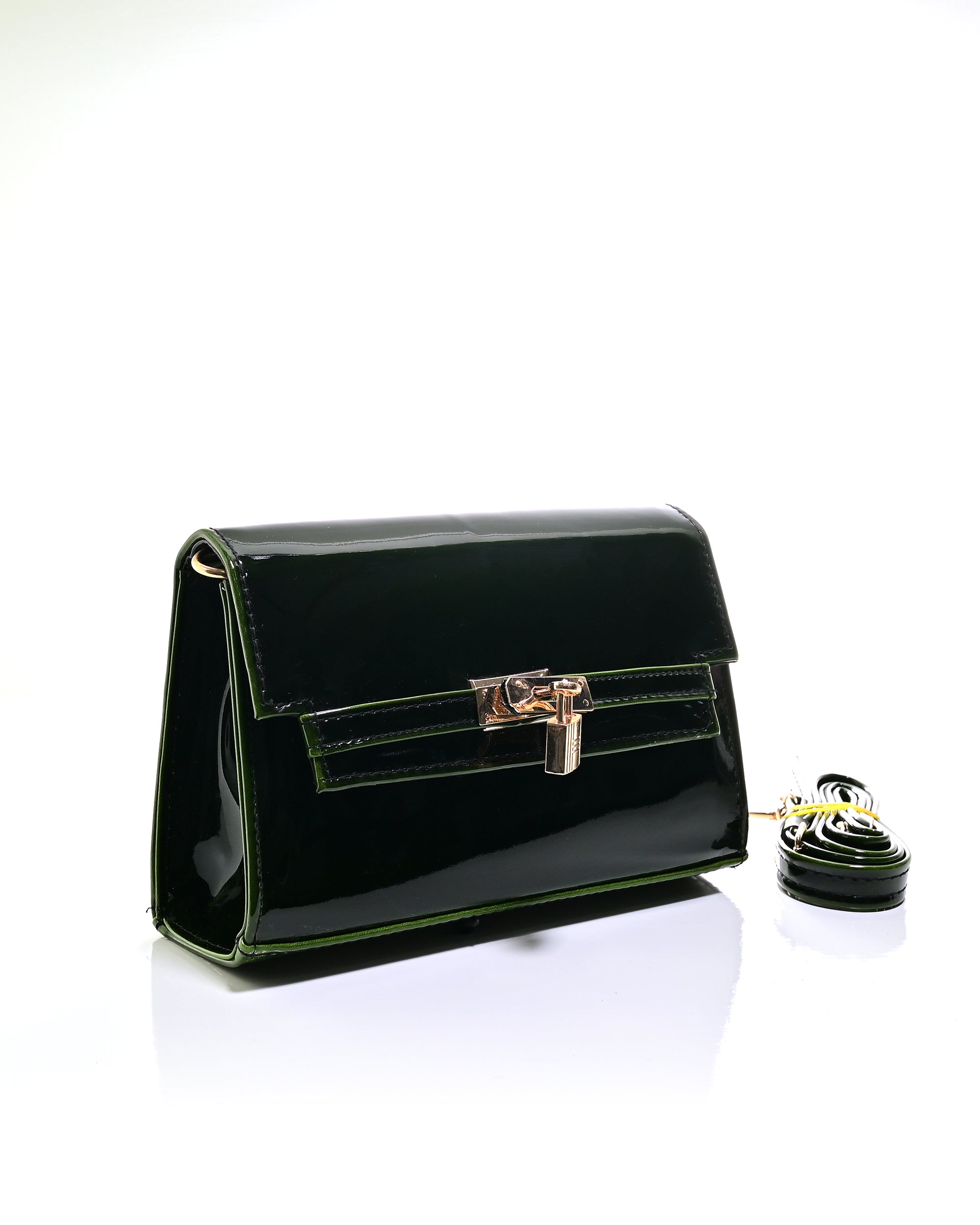 CRS020 - ELEGANT LEATHER CROSSBODY BAG WITH GOLD LOCK