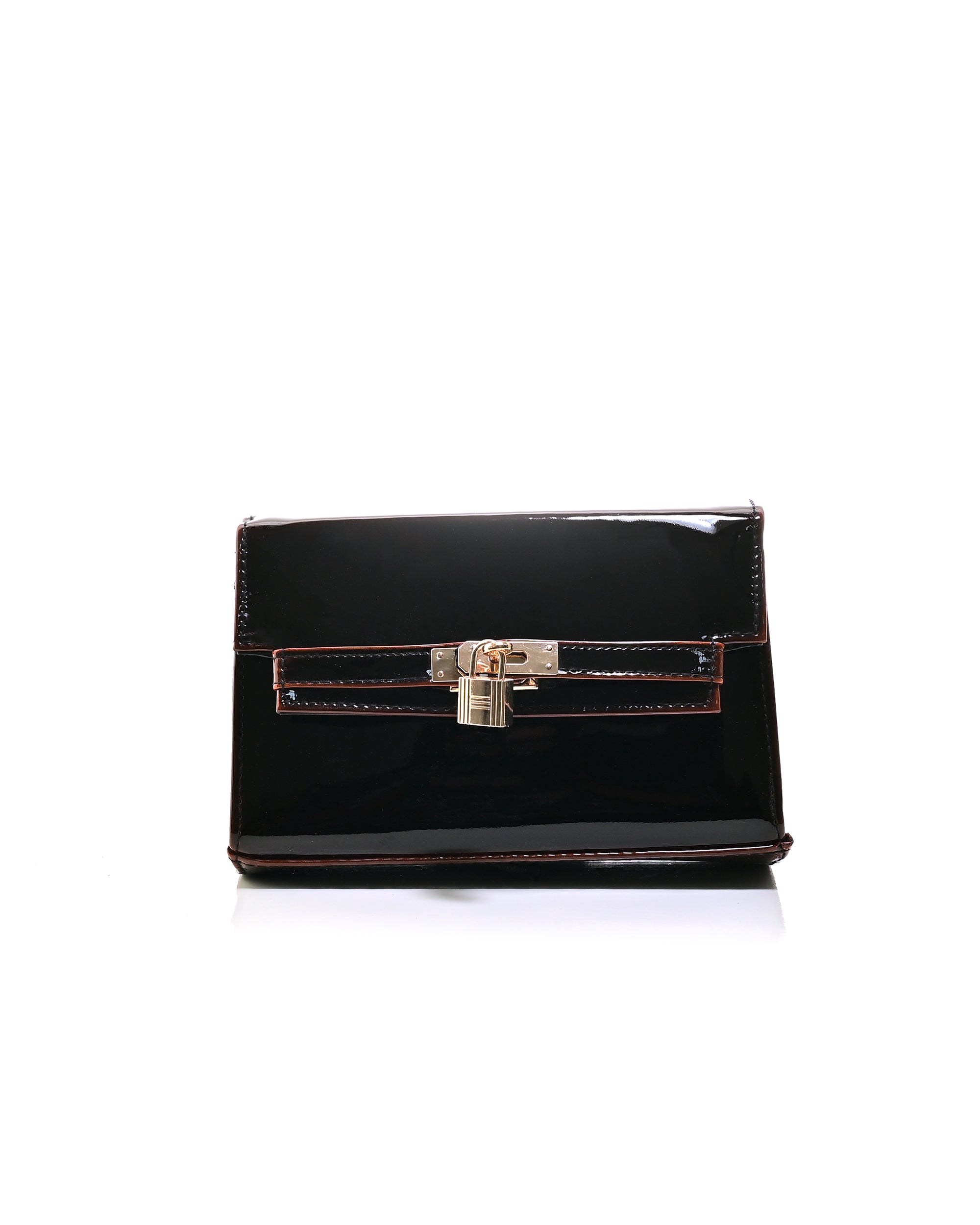 CRS020 - ELEGANT LEATHER CROSSBODY BAG WITH GOLD LOCK