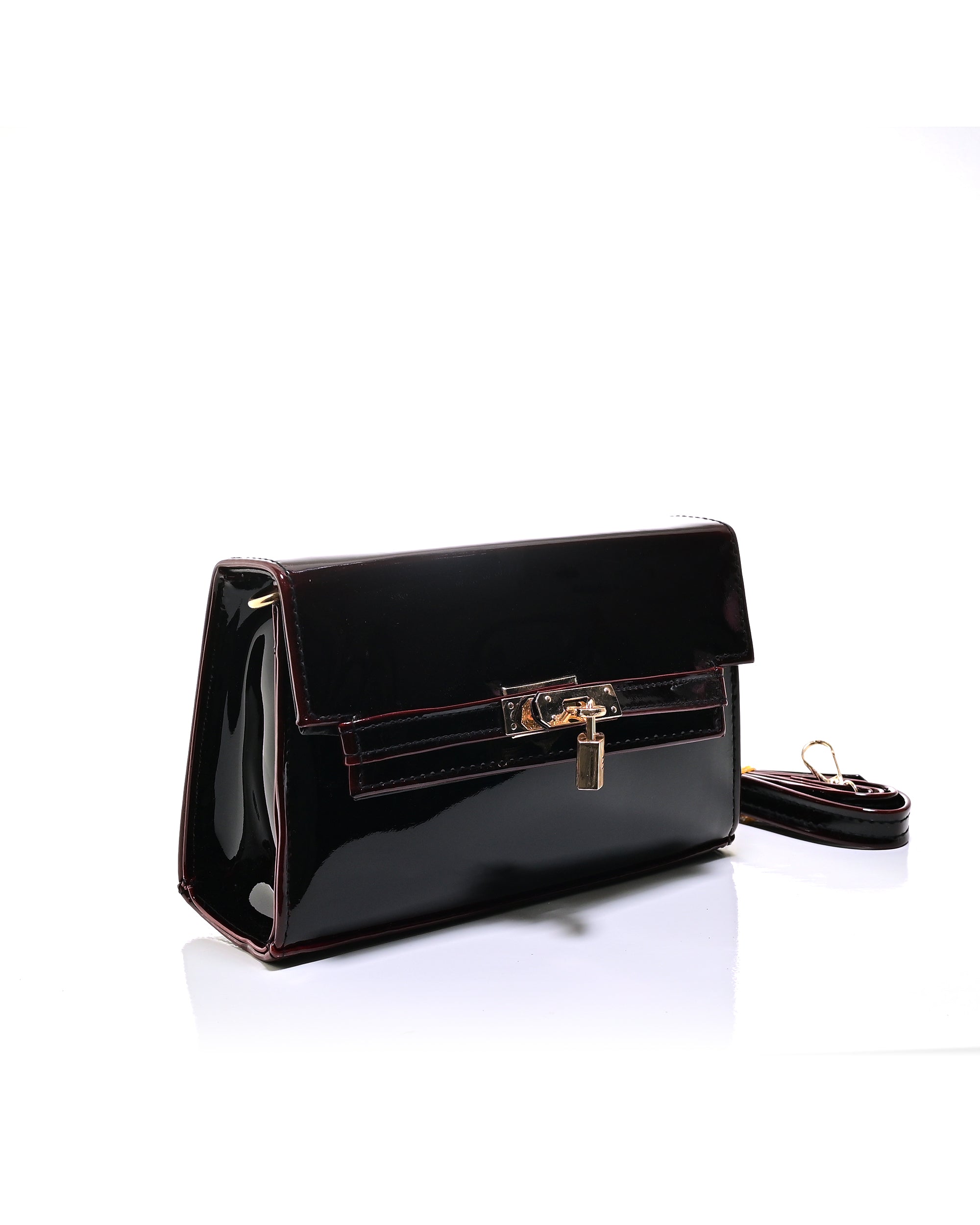CRS020 - ELEGANT LEATHER CROSSBODY BAG WITH GOLD LOCK