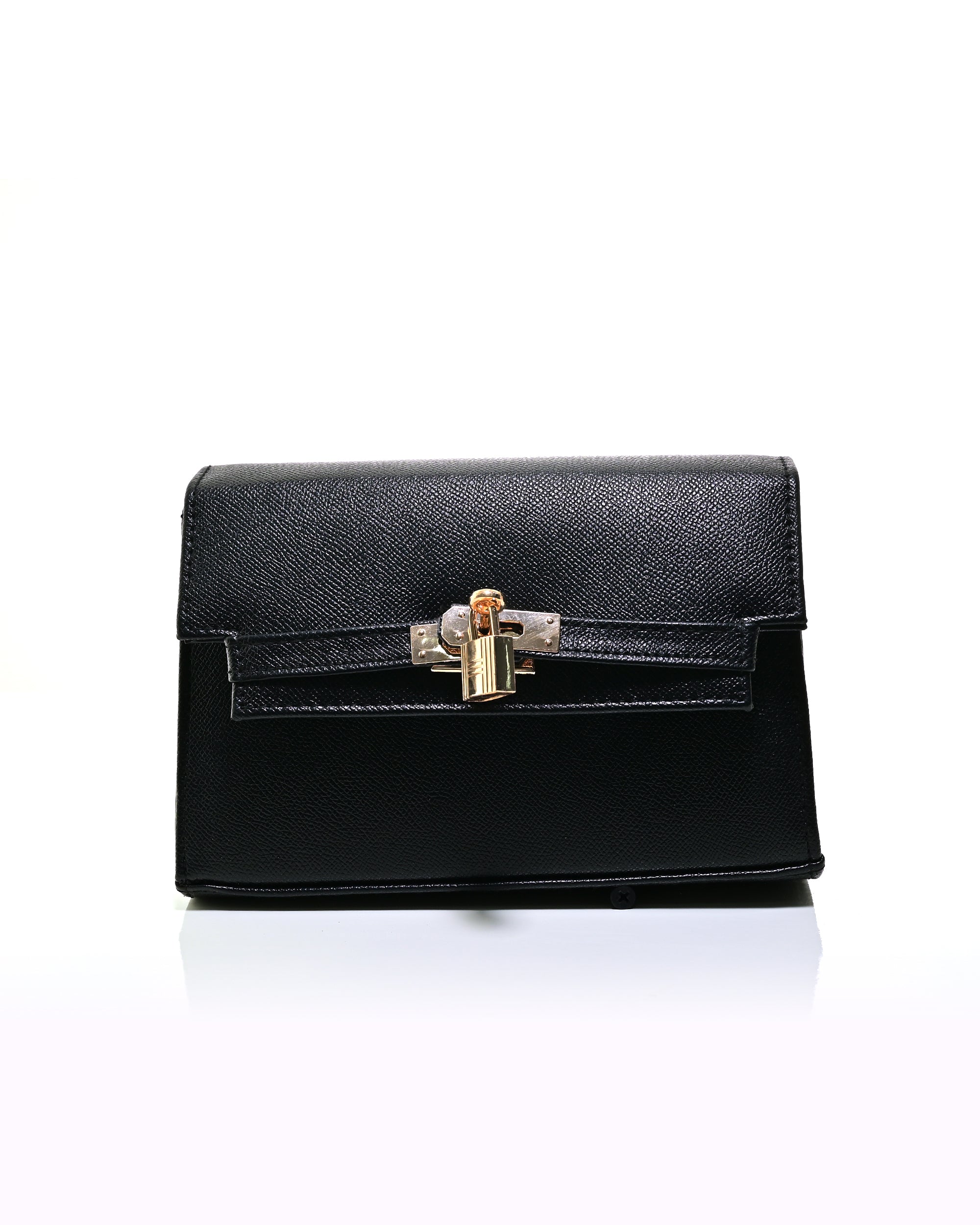 CRS020 - ELEGANT LEATHER CROSSBODY BAG WITH GOLD LOCK