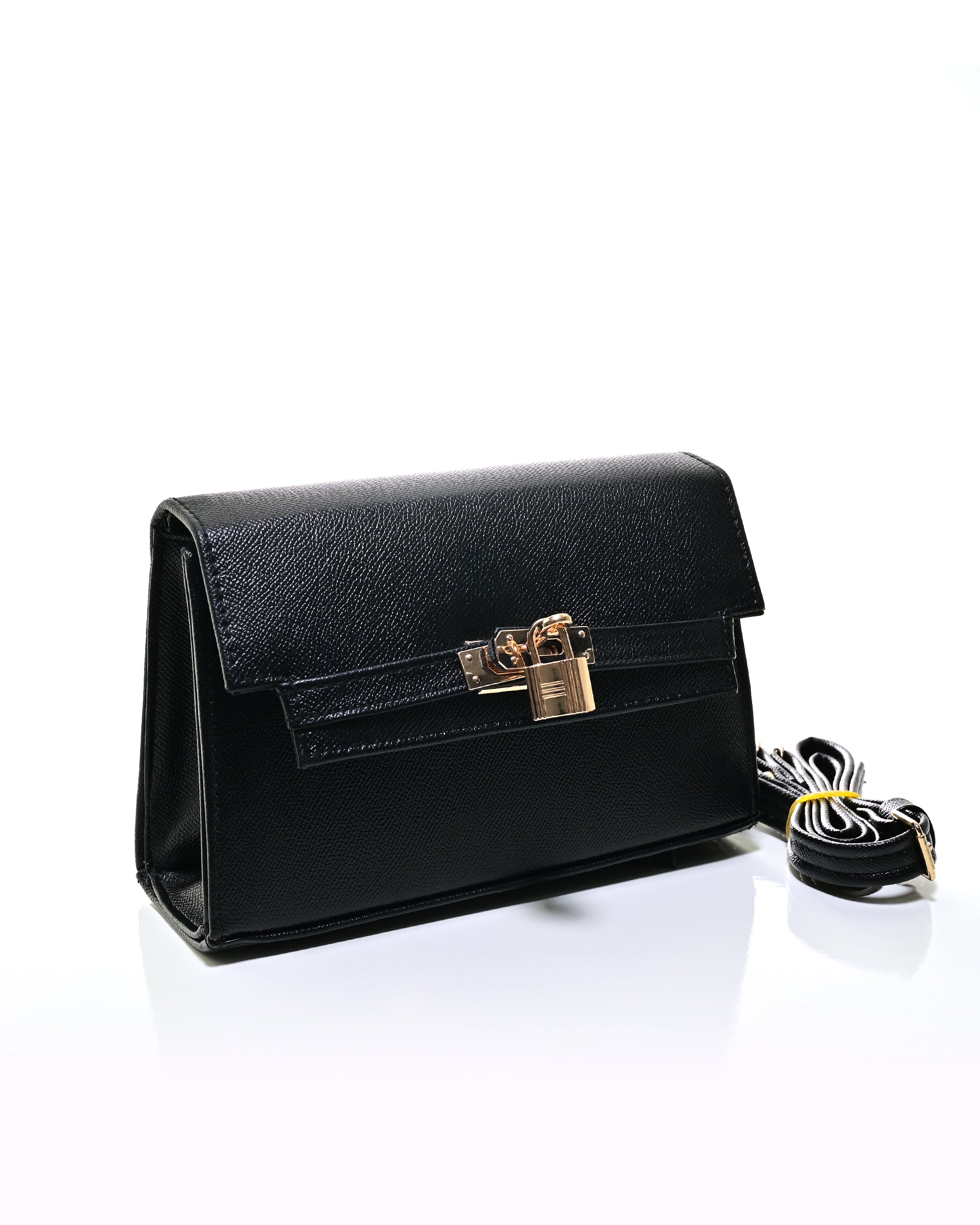 CRS020 - ELEGANT LEATHER CROSSBODY BAG WITH GOLD LOCK
