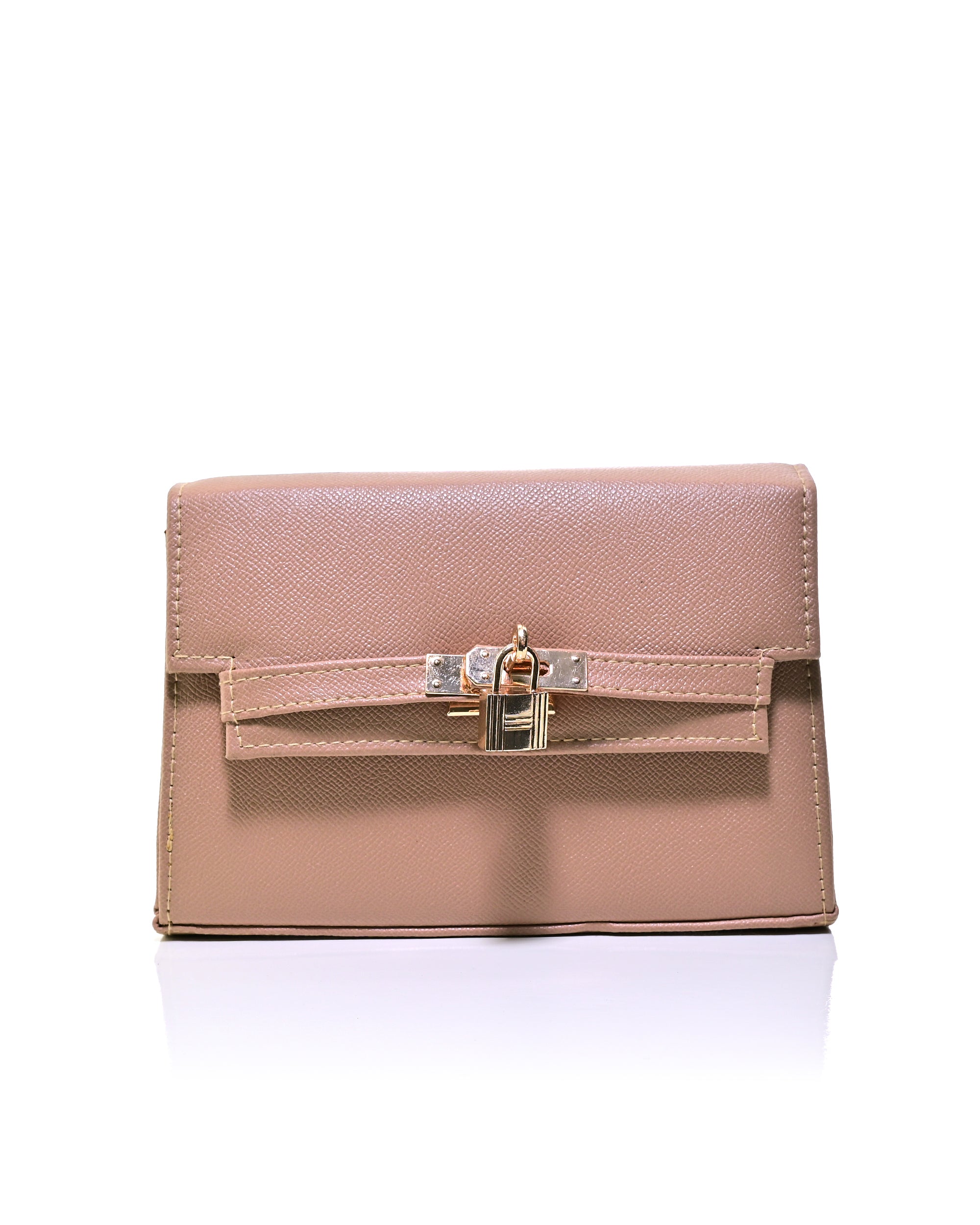 CRS020 - ELEGANT LEATHER CROSSBODY BAG WITH GOLD LOCK