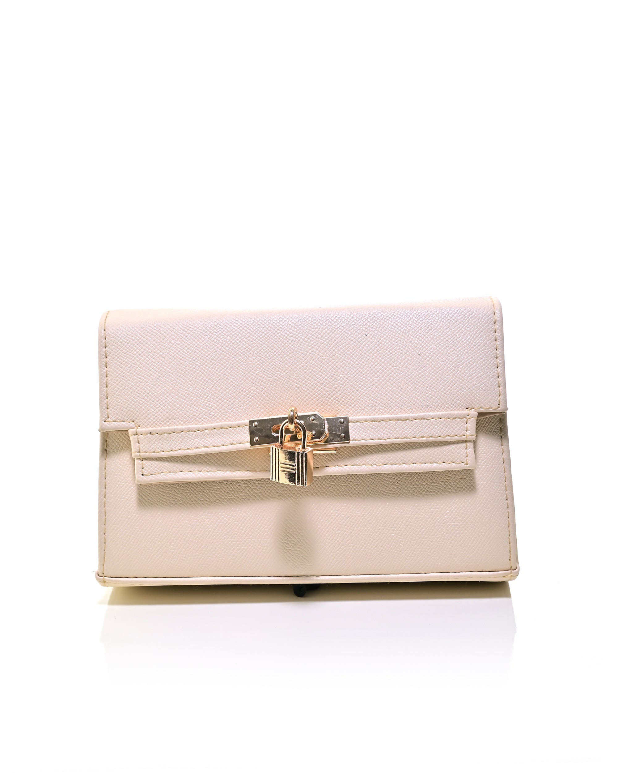 CRS020 - ELEGANT LEATHER CROSSBODY BAG WITH GOLD LOCK
