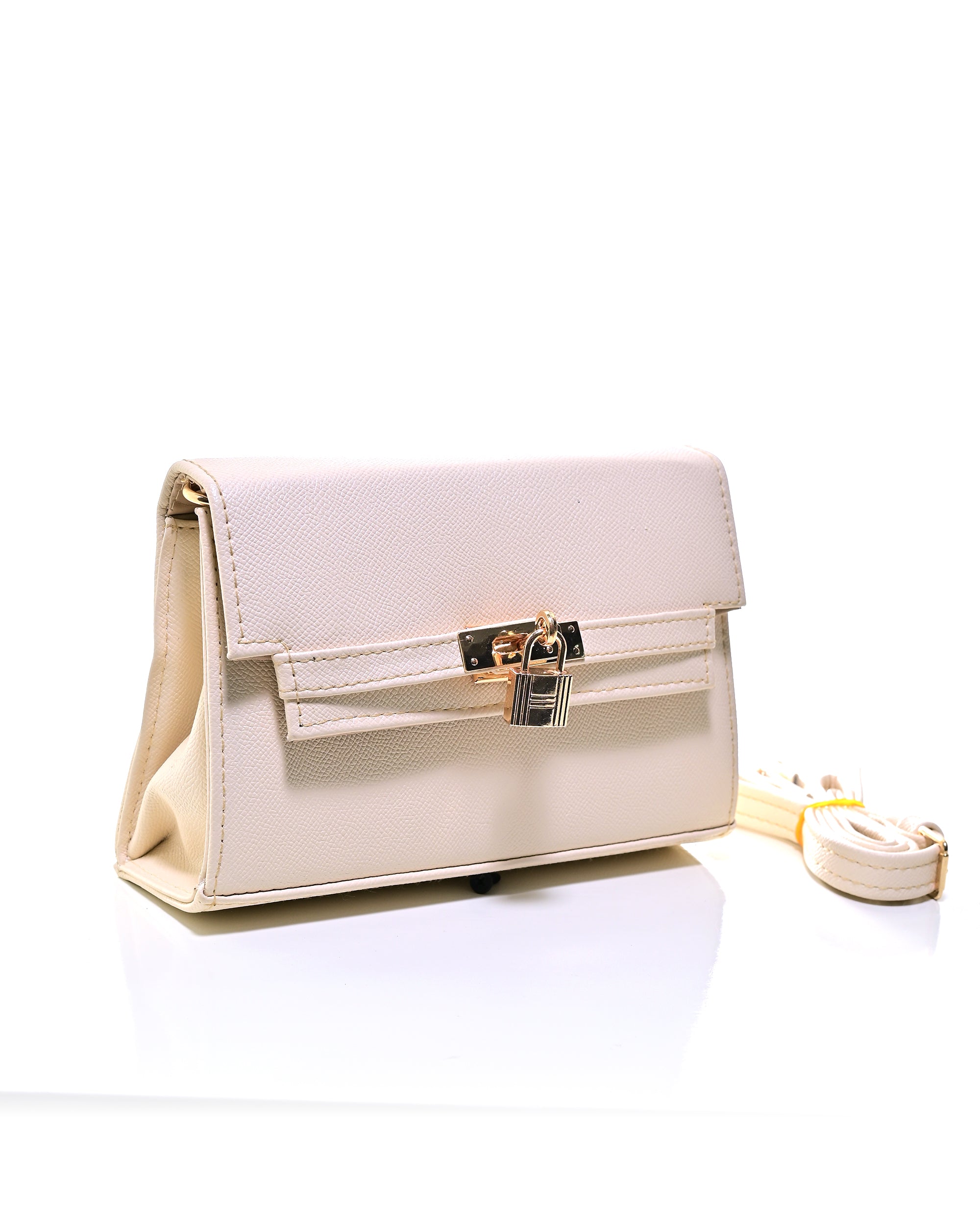 CRS020 - ELEGANT LEATHER CROSSBODY BAG WITH GOLD LOCK