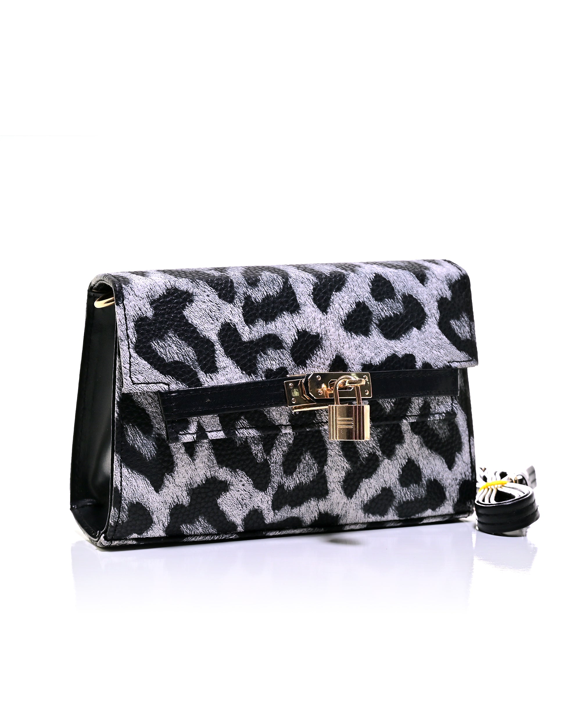 CRS020 - ELEGANT LEATHER CROSSBODY BAG WITH GOLD LOCK