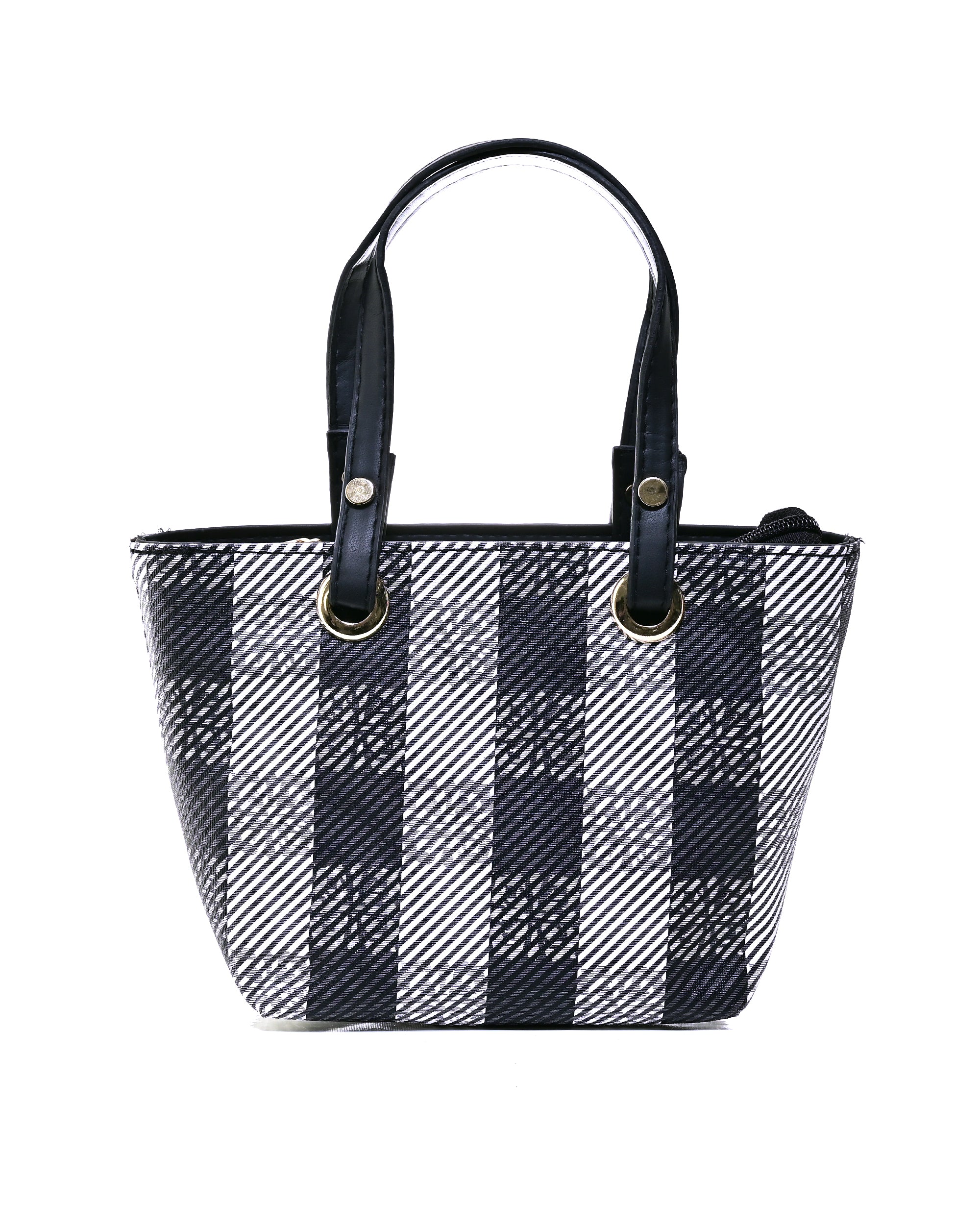 HND004 - WOMEN'S PLAID HANDBAG WITH DETACHABLE SHOULDER STRAP