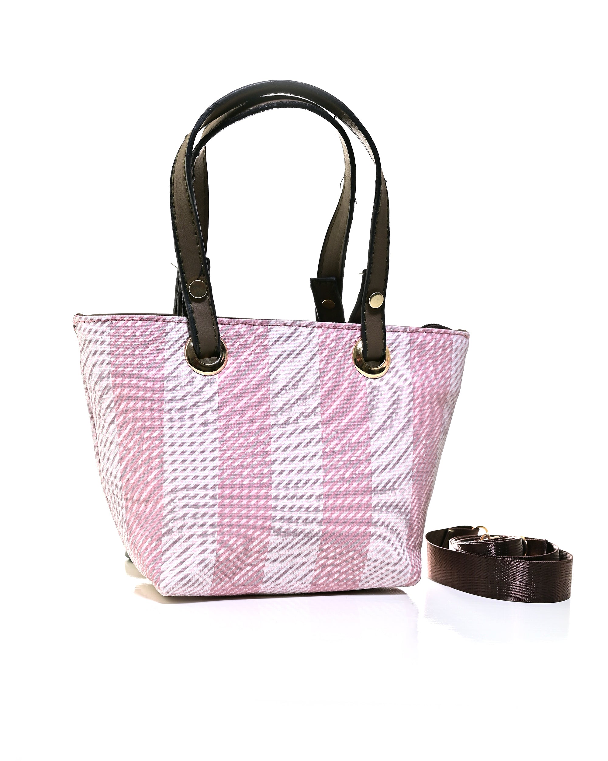 HND004 - WOMEN'S PLAID HANDBAG WITH DETACHABLE SHOULDER STRAP