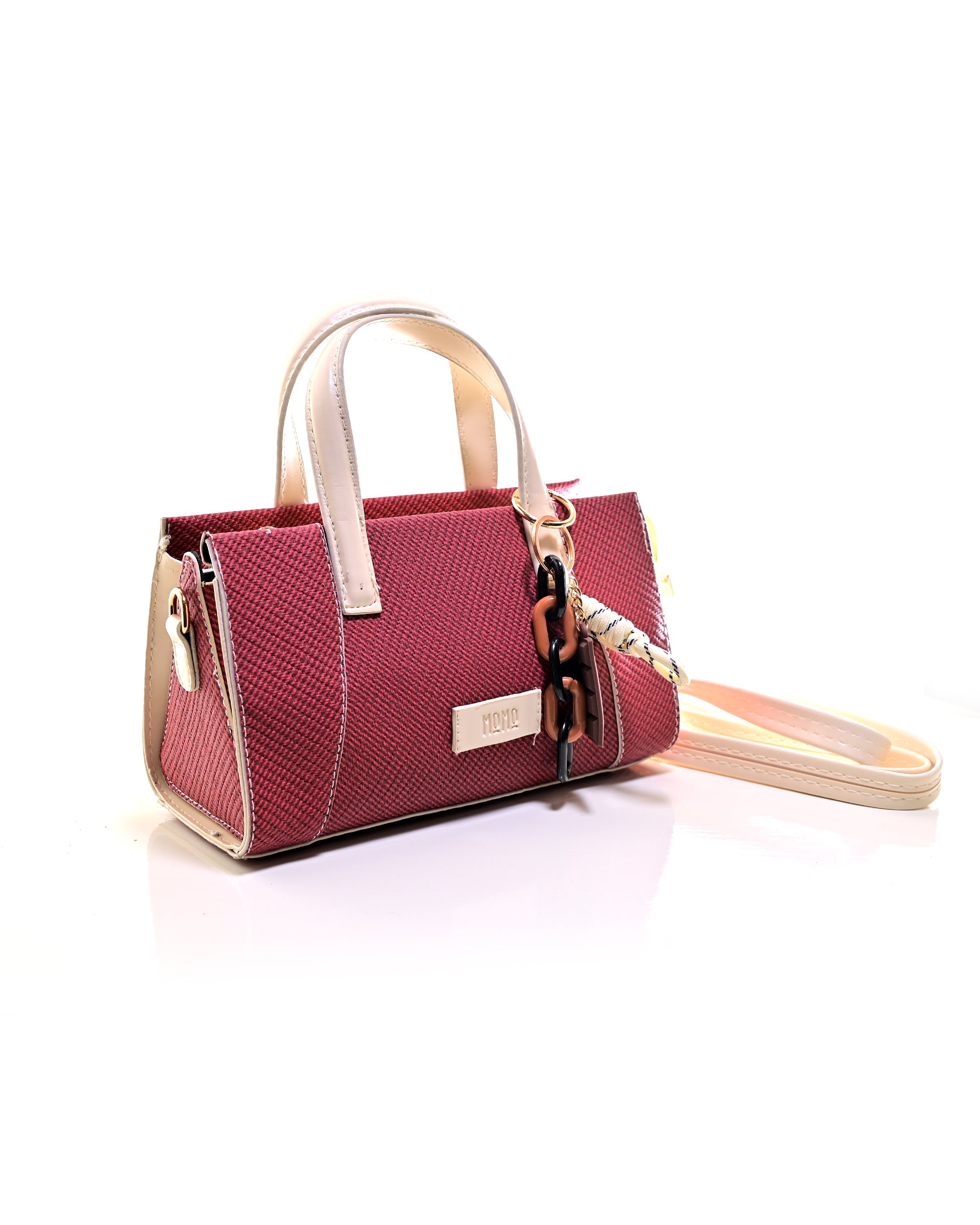 HND005 - ELEGANT WOMEN'S LEATHER HANDBAG & CROSSBODY BAG WITH BOW.