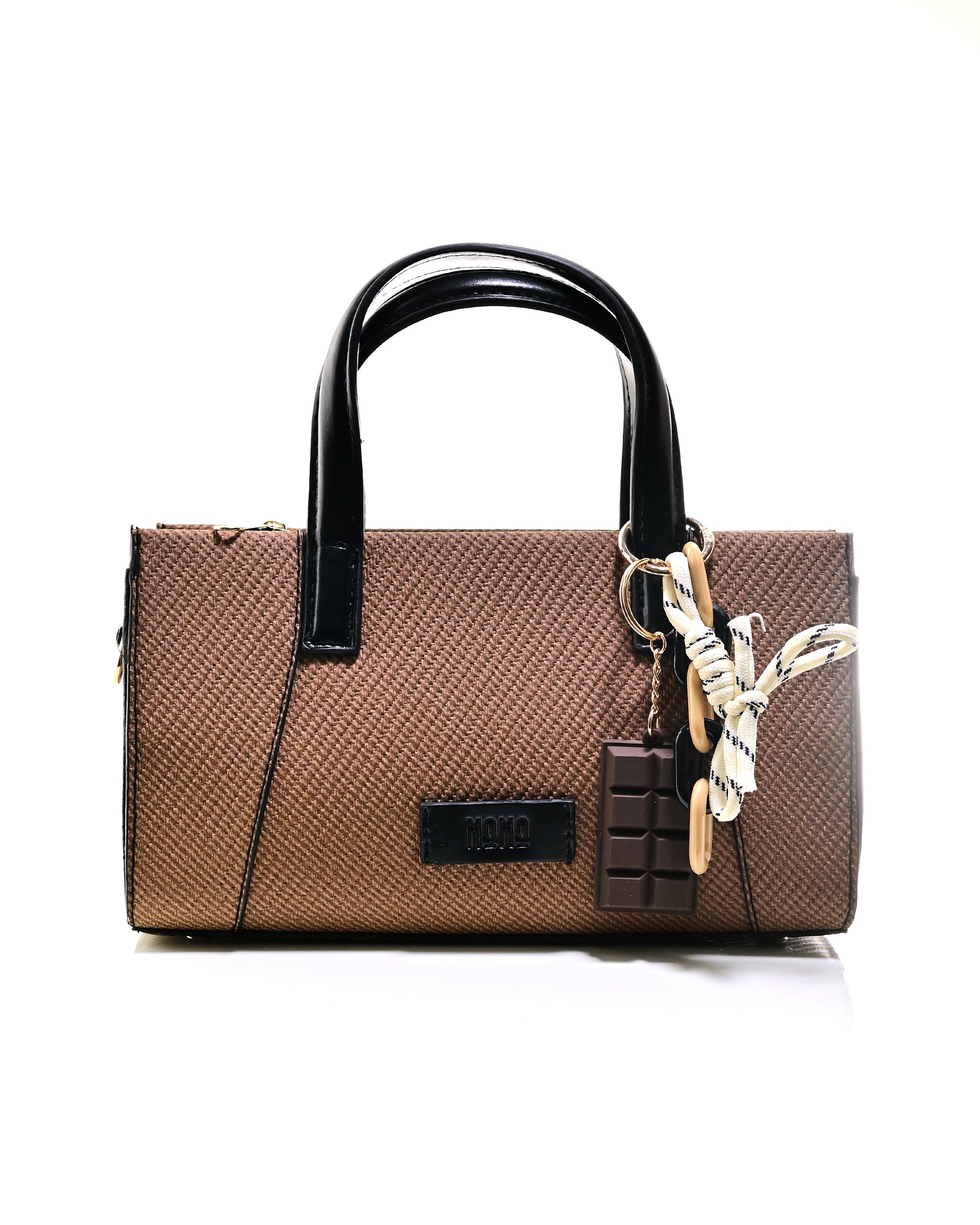 HND005 - ELEGANT WOMEN'S LEATHER HANDBAG & CROSSBODY BAG WITH BOW.