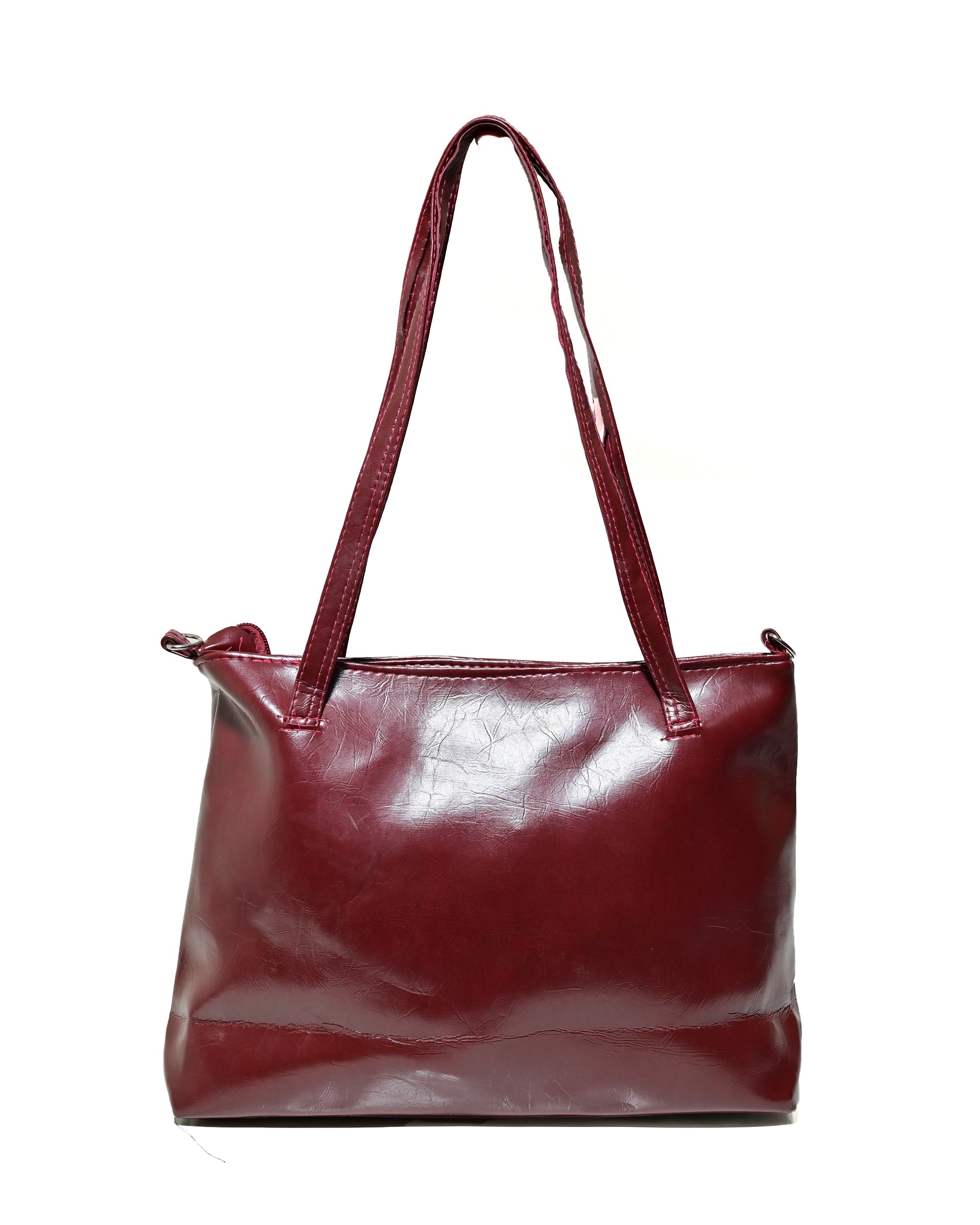 SLD010 - WOMEN'S LEATHER SHOULDER & HANDBAG WITH FRONT ZIP POCKET.