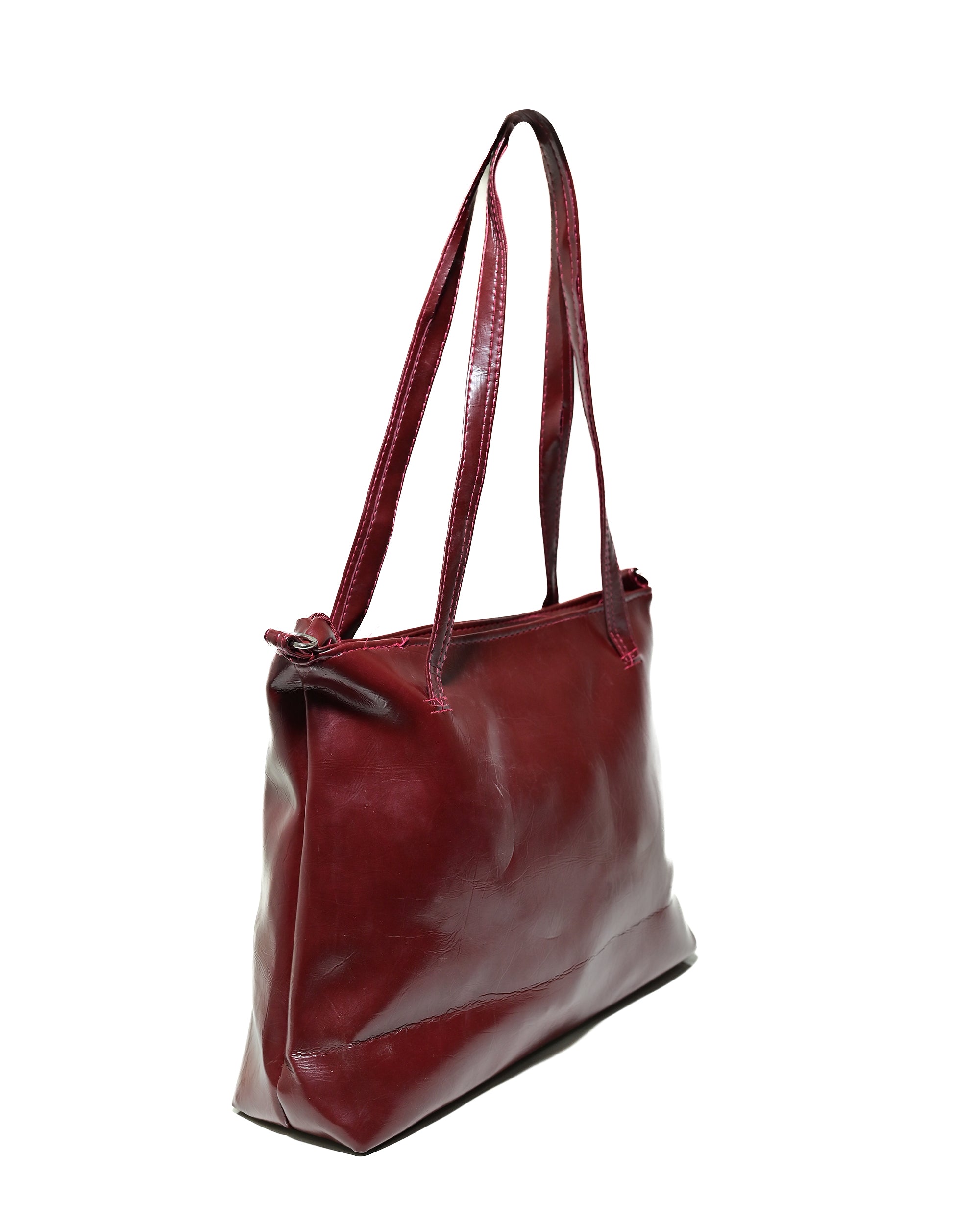 SLD010 - WOMEN'S LEATHER SHOULDER & HANDBAG WITH FRONT ZIP POCKET.