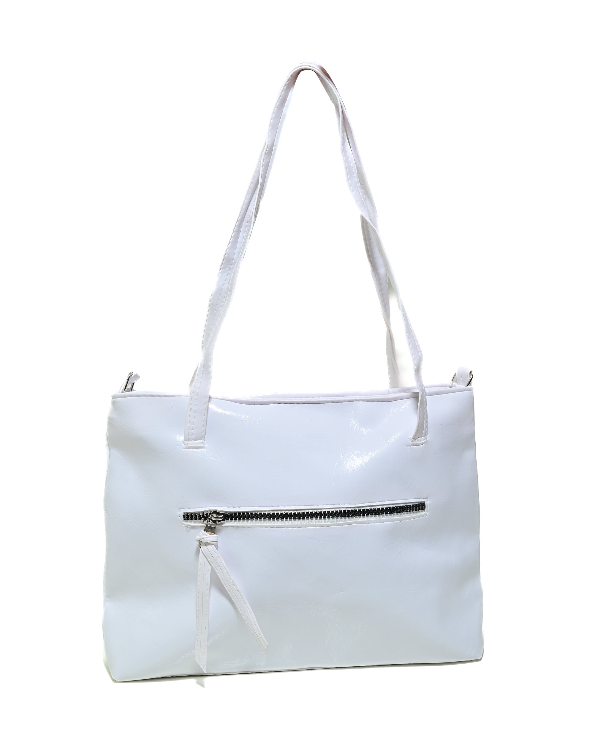SLD010 - WOMEN'S LEATHER SHOULDER & HANDBAG WITH FRONT ZIP POCKET.