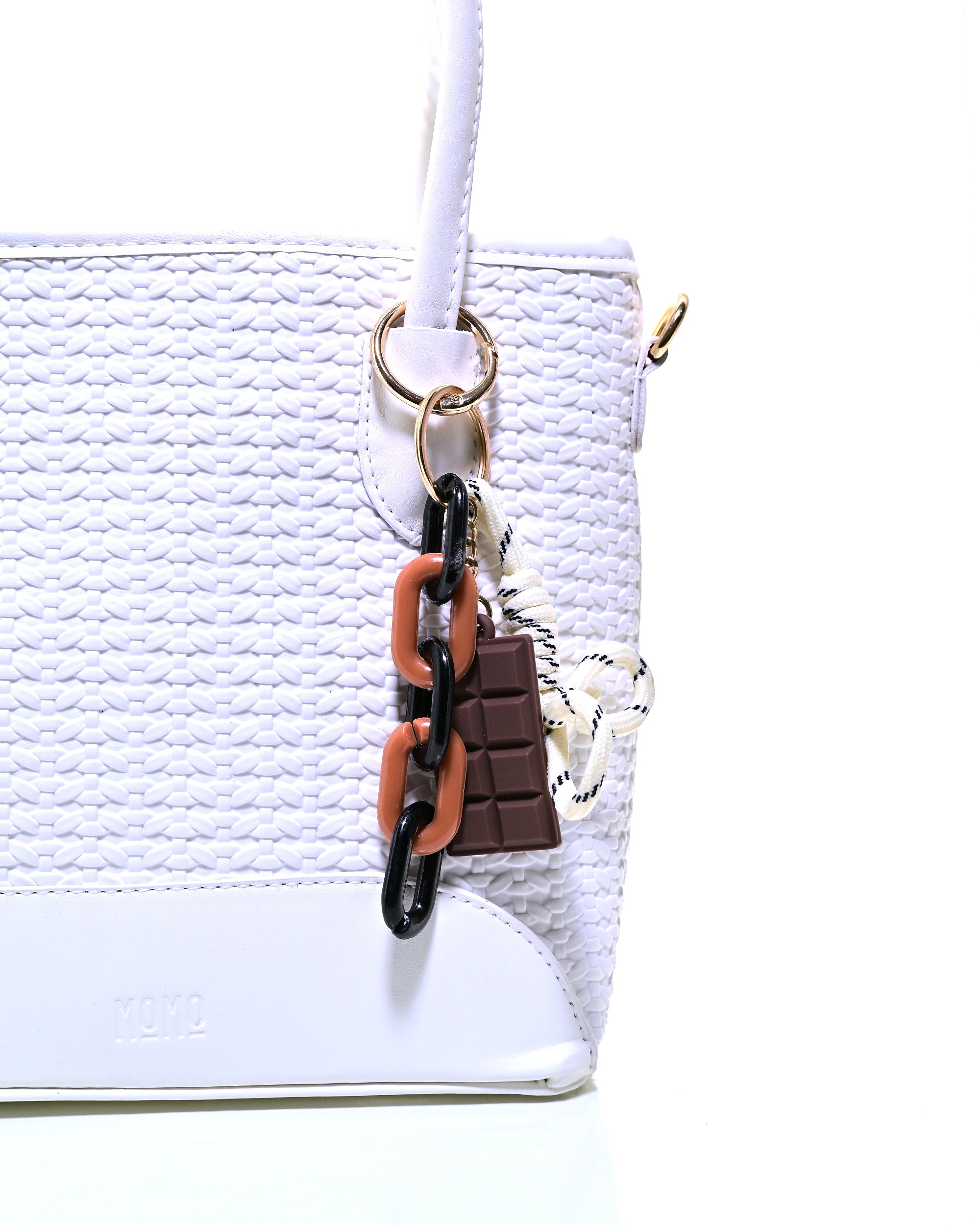 SLD013 - ELEGANT WOMEN'S WOVEN LEATHER BAG WITH PUPPY CHARM